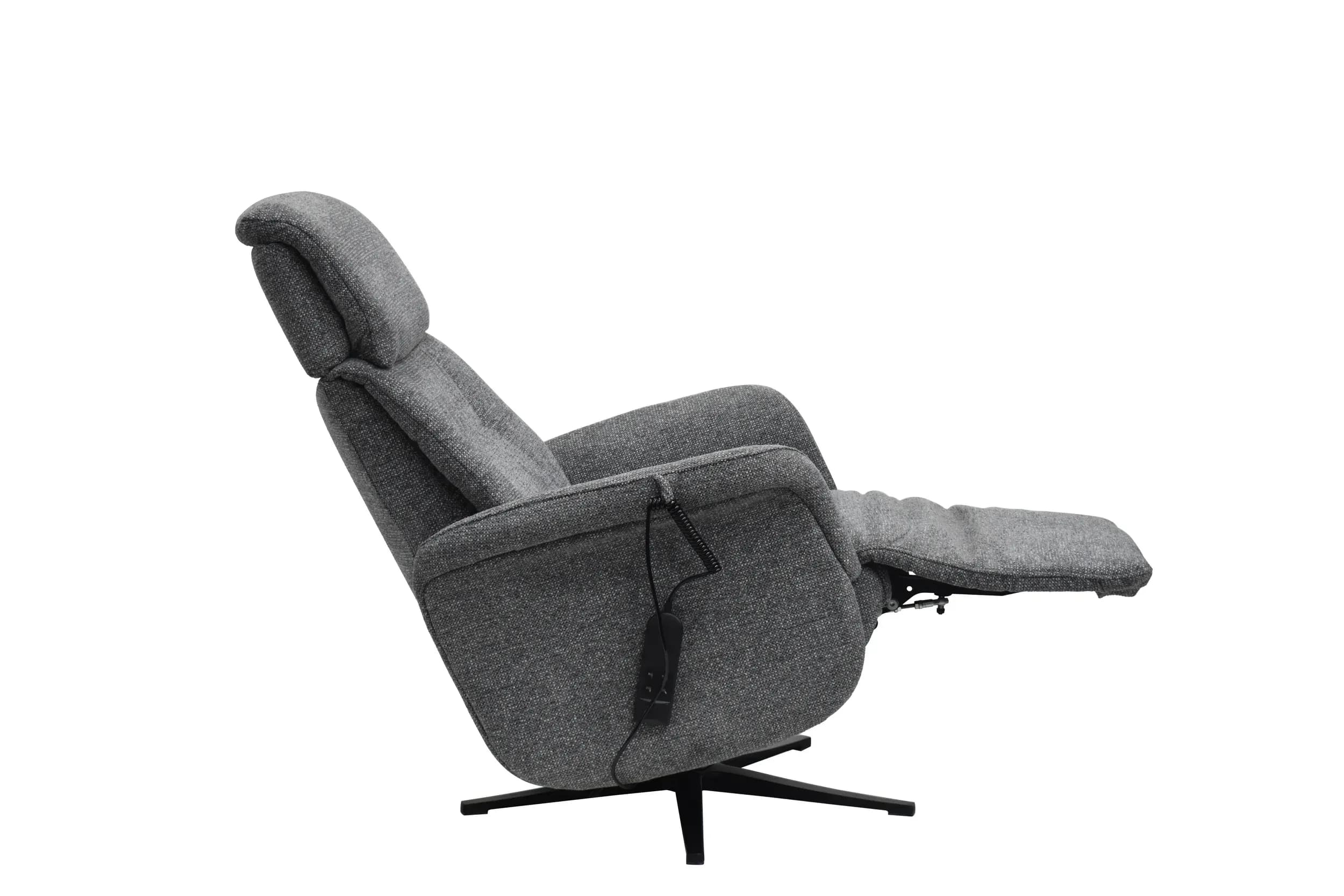 TV-Sessel MARLON - drehbar, Relaxfunktion, Kopfteilverstellung, Stoff, Graublau