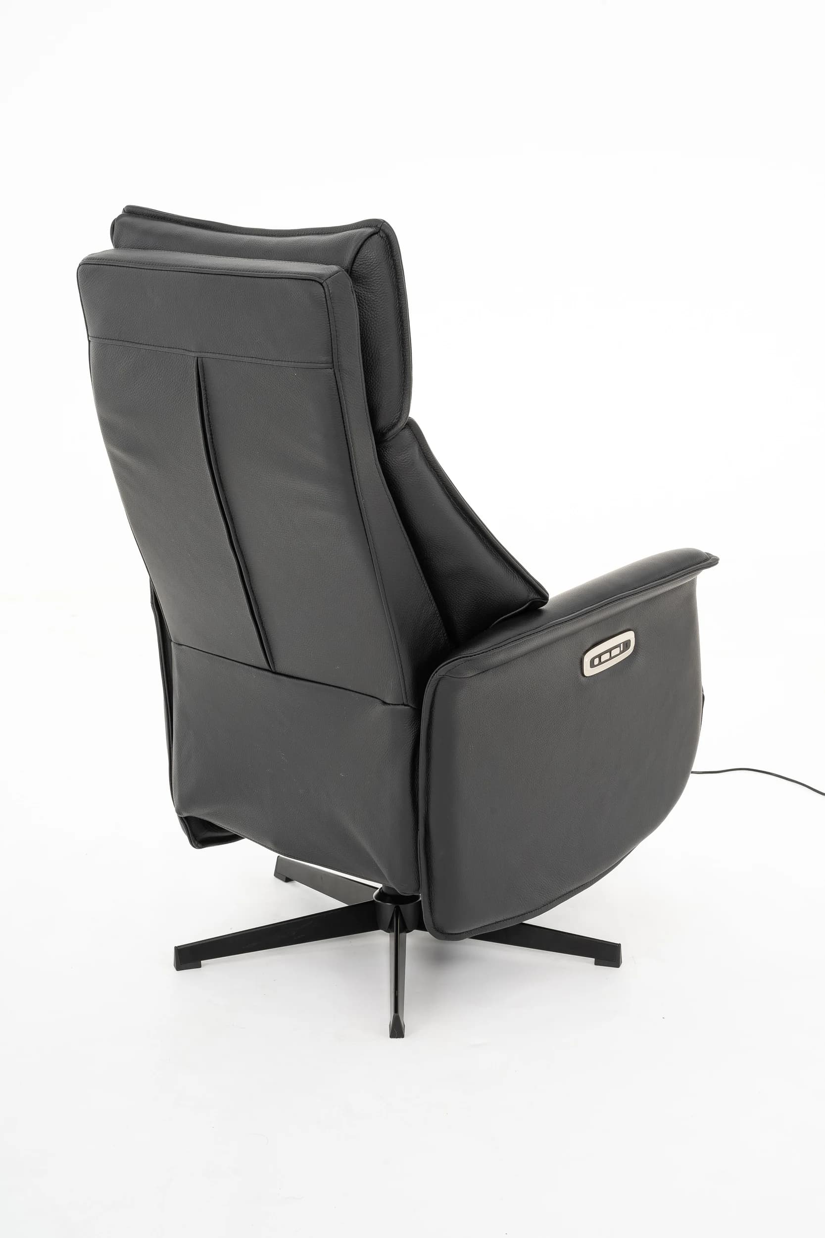 Sessel - Relaxfunktion motorisch, Leder, Schwarz