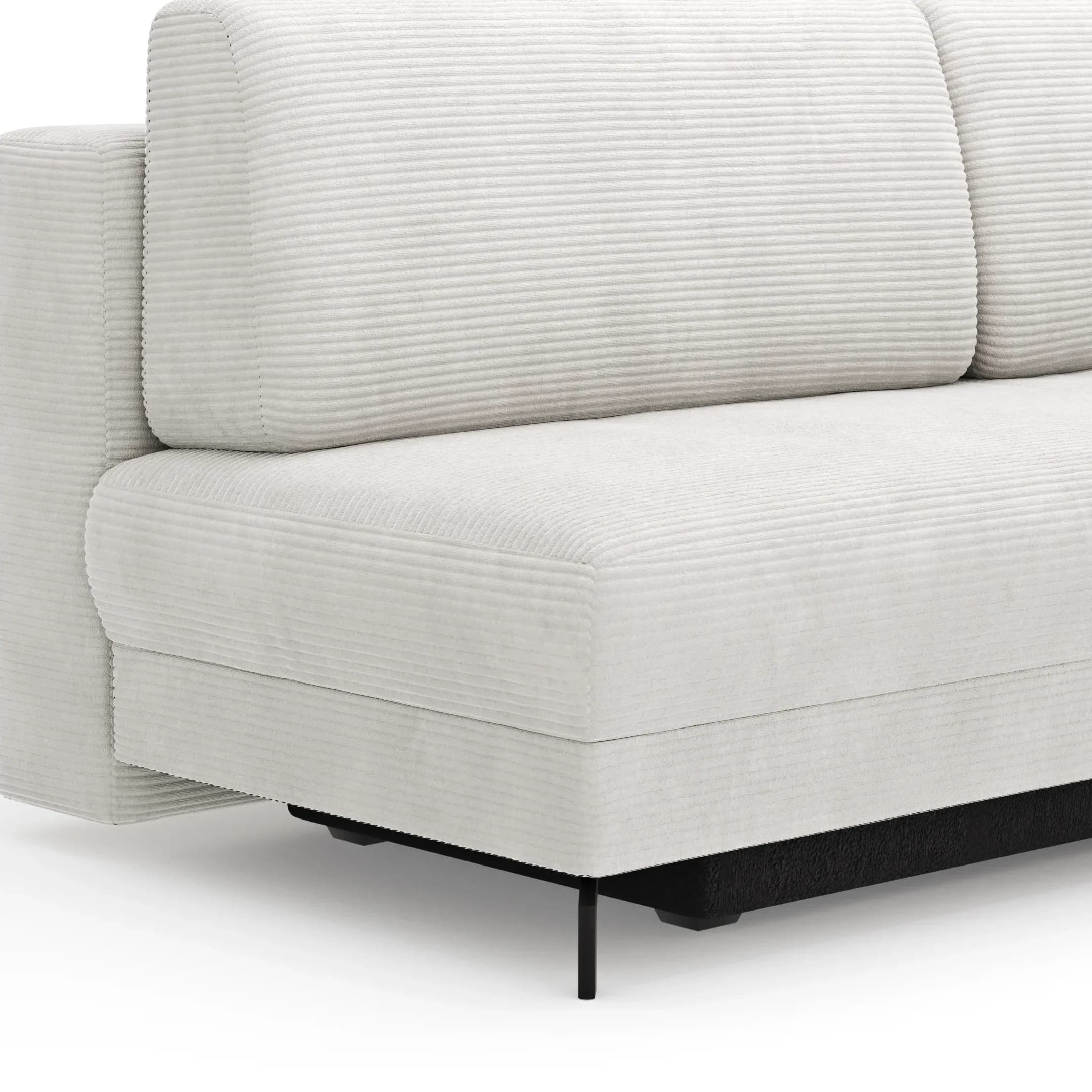 Schlafsofa Salema - 3-Sitzer mit Schlaffunktion (Liegefläche ca. 140x200 cm), Stoff, Weiß