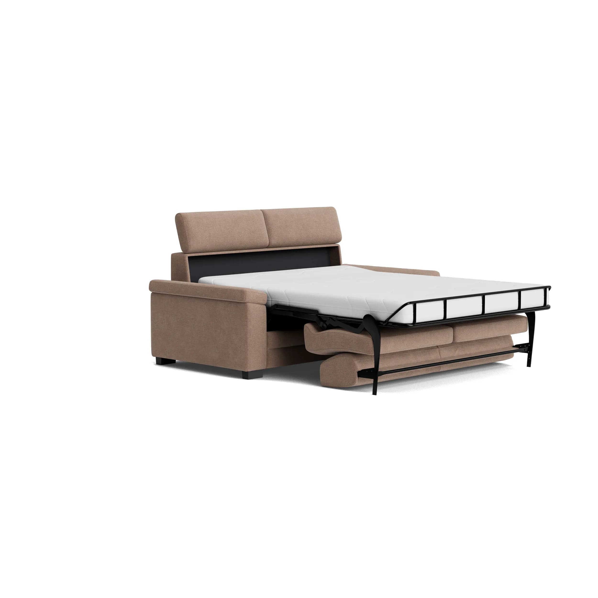 Sofa Lakeville 3 - inkl. Schlaffunktion und Kopfstütze verstellbar, Stoff, Haselnuss