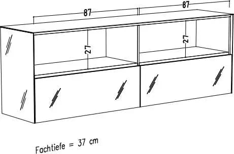 Lowboard - B ca. 181 cm, Weiß
