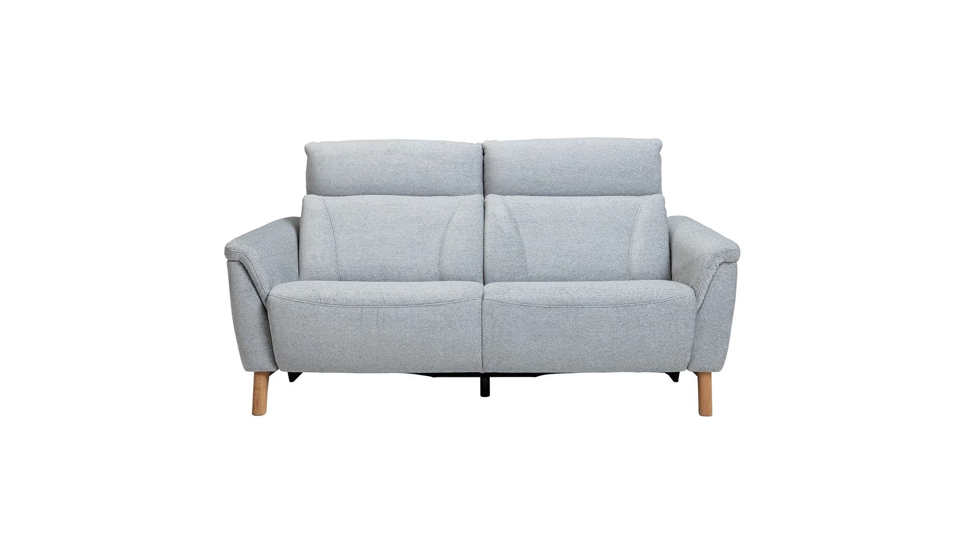 Sofa Nevin - 2,5-Sitzer inkl. Sitzvorzug (motorisch) und Kopfpolsterverstellung, Stoff, Silbergrau