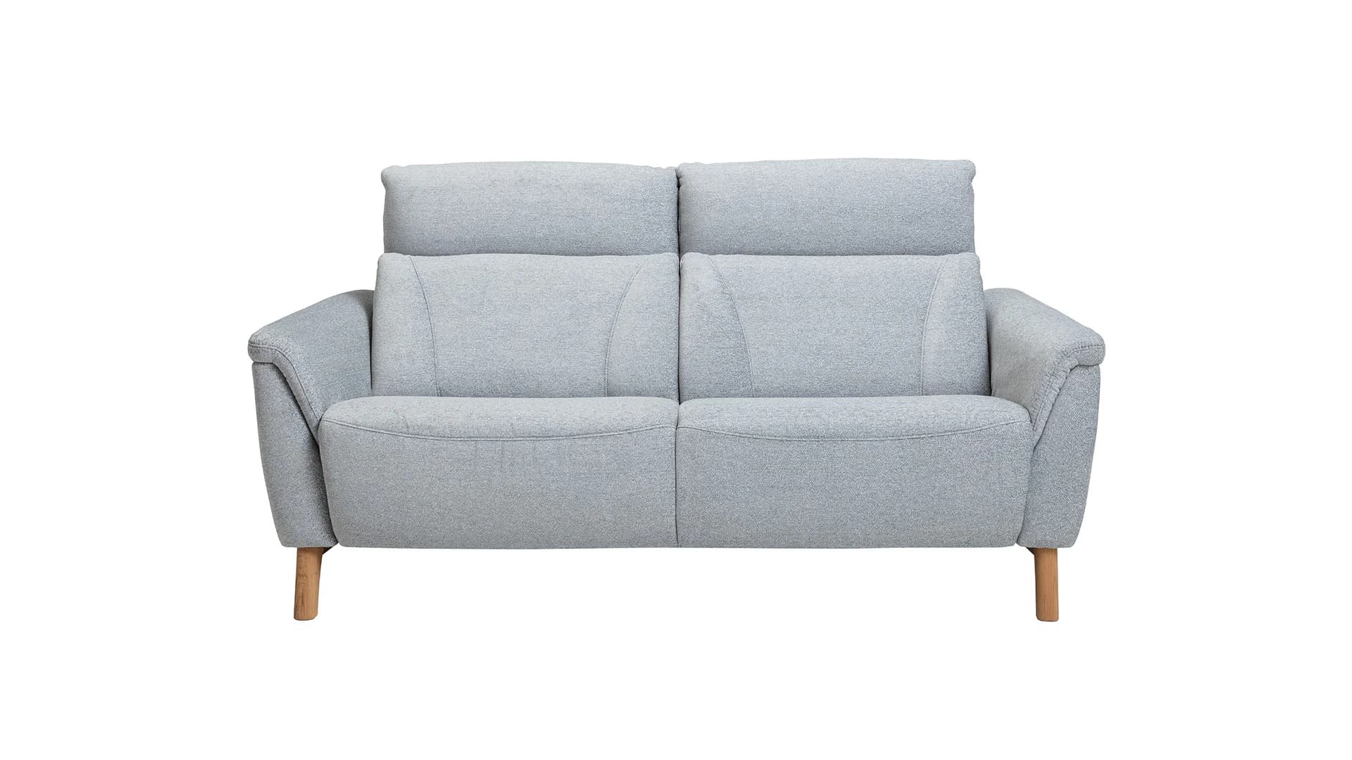 Sofa Nevin - 2,5-Sitzer inkl. Kopfpolsterverstellung, Stoff, Silbergrau