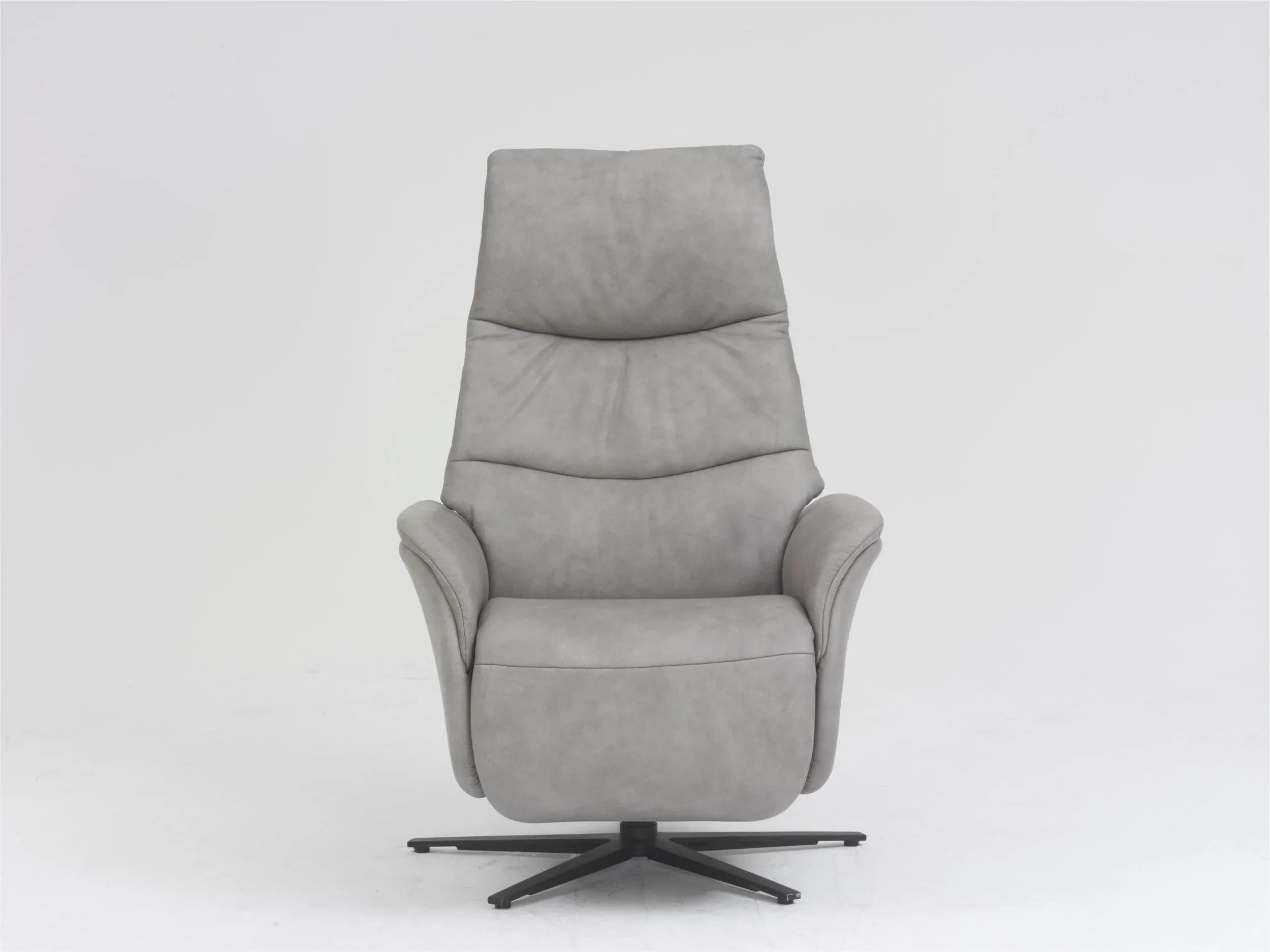 Sessel - Relaxfunktion, Leder, Grau