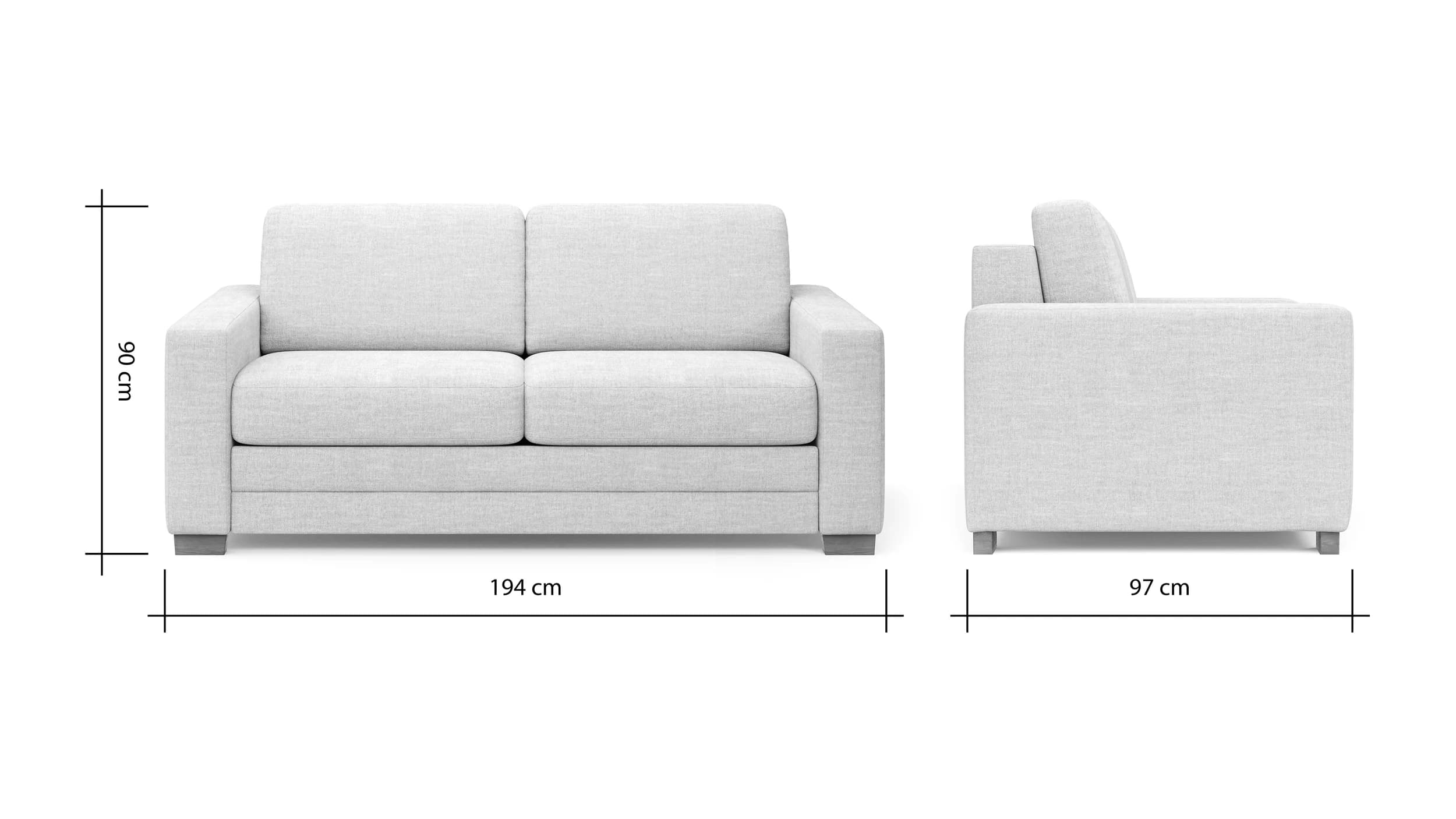 Sofa Lakeville 1 - 2-Sitzer inkl. Schlaffunktion, Stoff, Natur