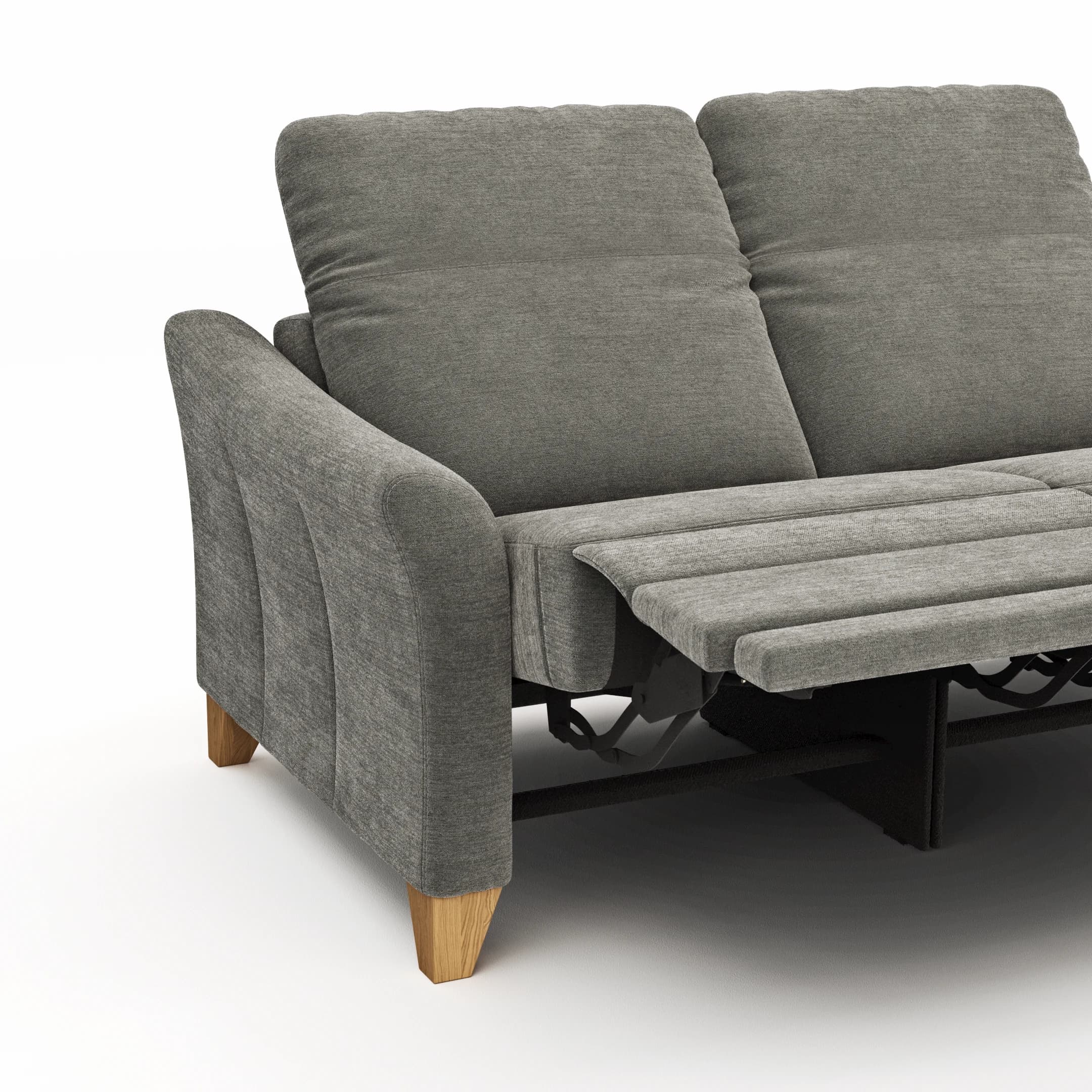 Sofa Canterbury - 2,5-Sitzer inkl. Relaxfunktion/Kopfteil verstellbar (motorisch), Stoff, Silbergrau