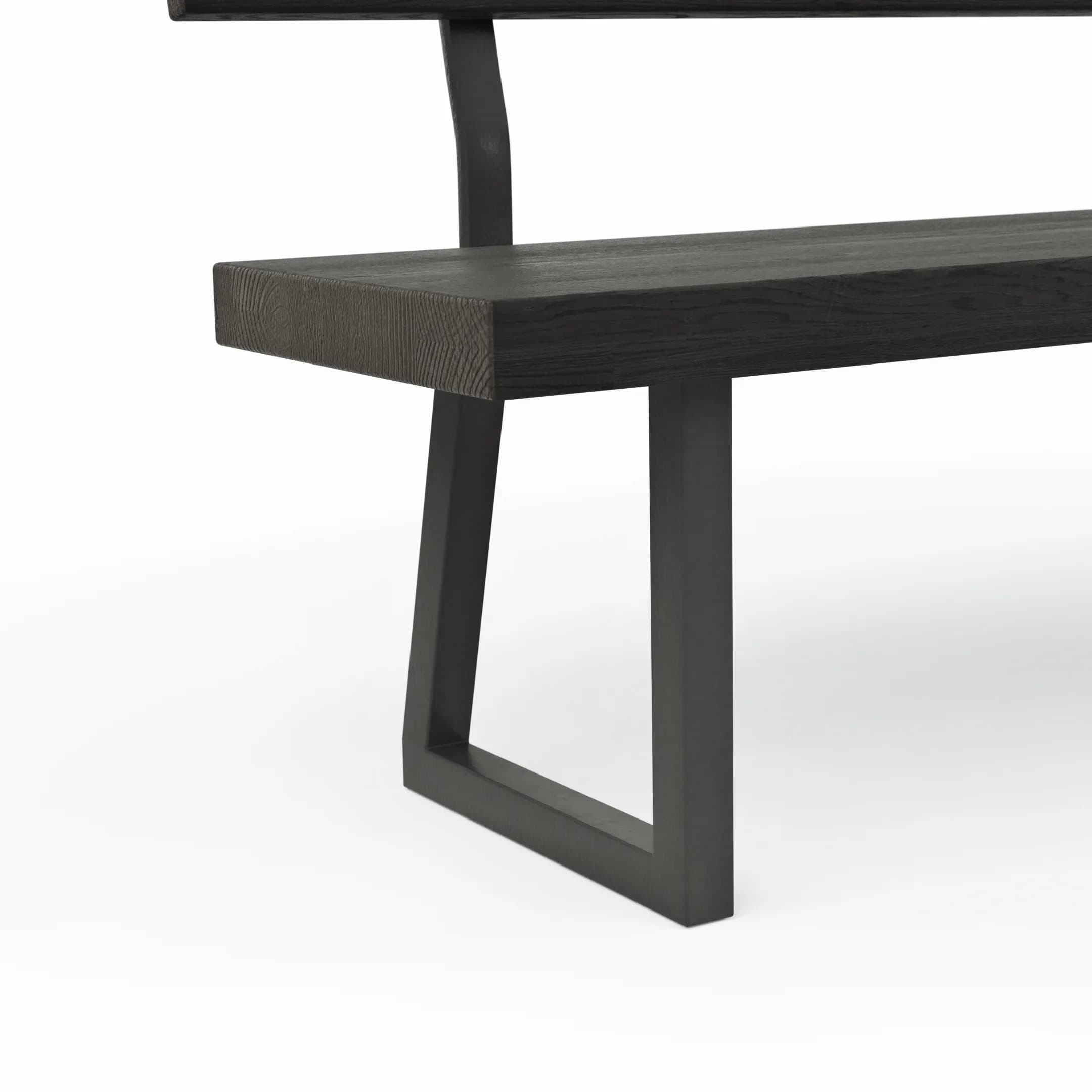 Holzbank Clifton - mit Rückenlehne, Breite ca. 180cm, Zerreiche massiv, smoked