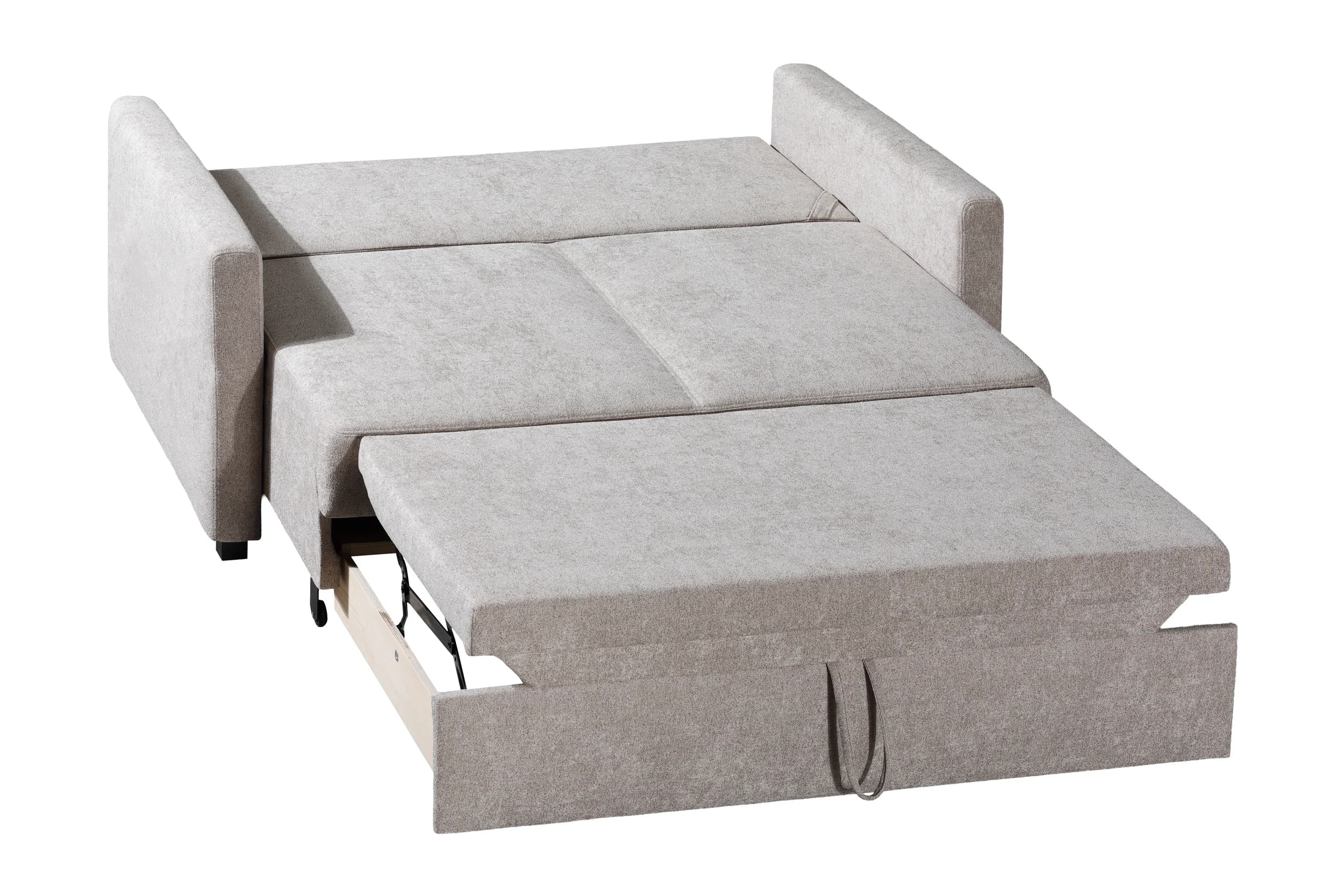 Sofa - 2-Sitzer, Schlaffunktion mit Bettkasten, Stoff, Cappuccino