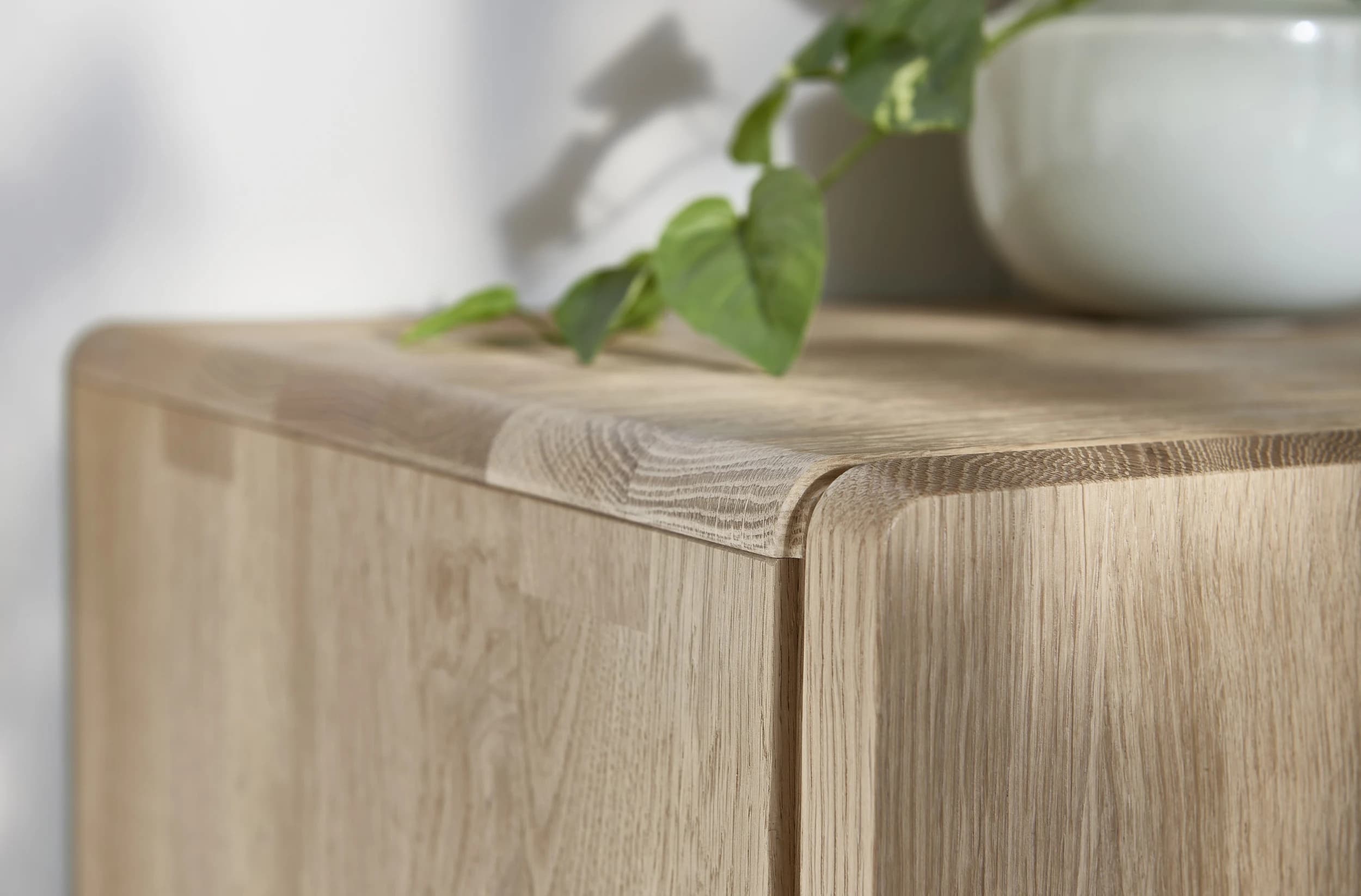 Highboard - Kerneiche massiv, Natur
