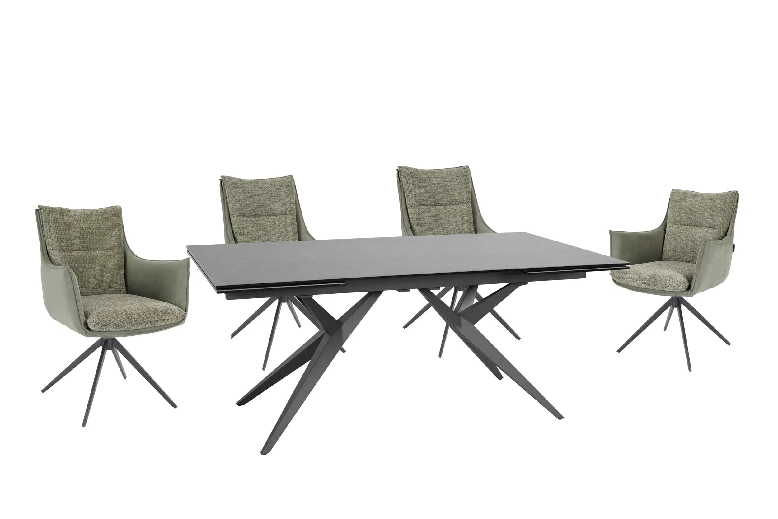 Esstisch MICHELA - ausziehbar, LB ca. 180x95 cm, Glaskeramik, Dunkelgrau