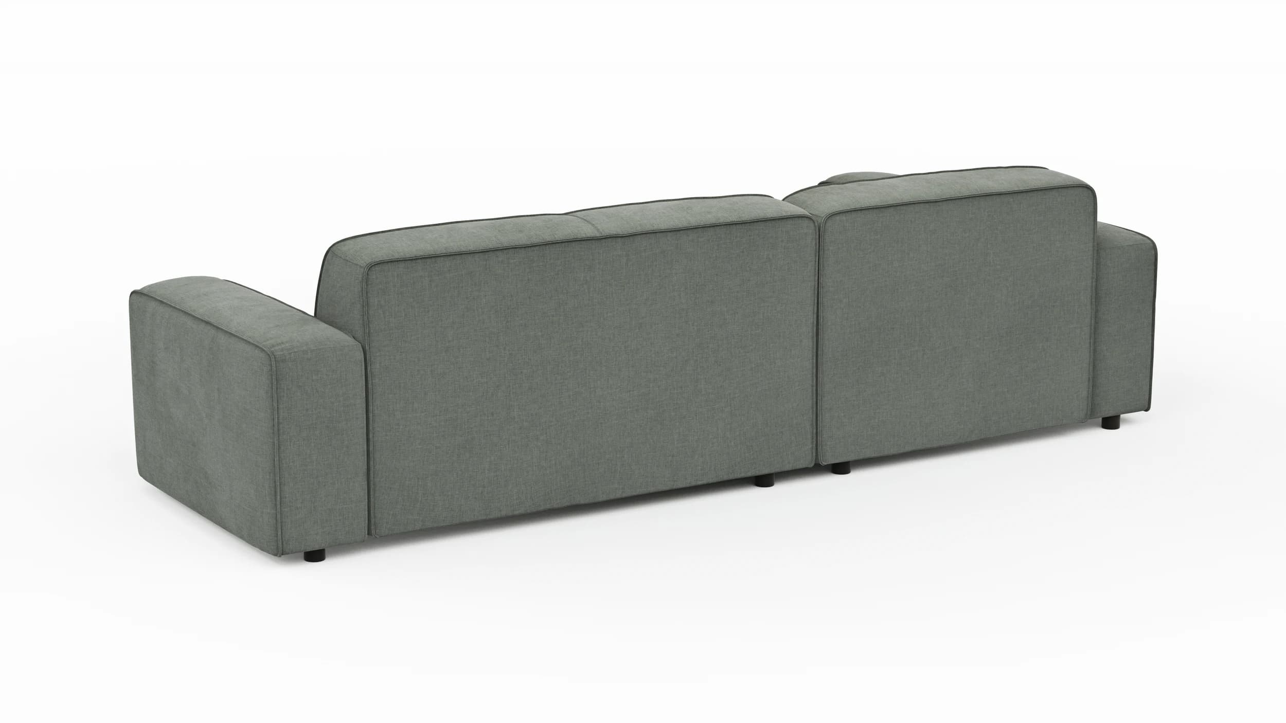Ecksofa Denver - Longchair links mit 2-Sitzer, Stoff, Grau