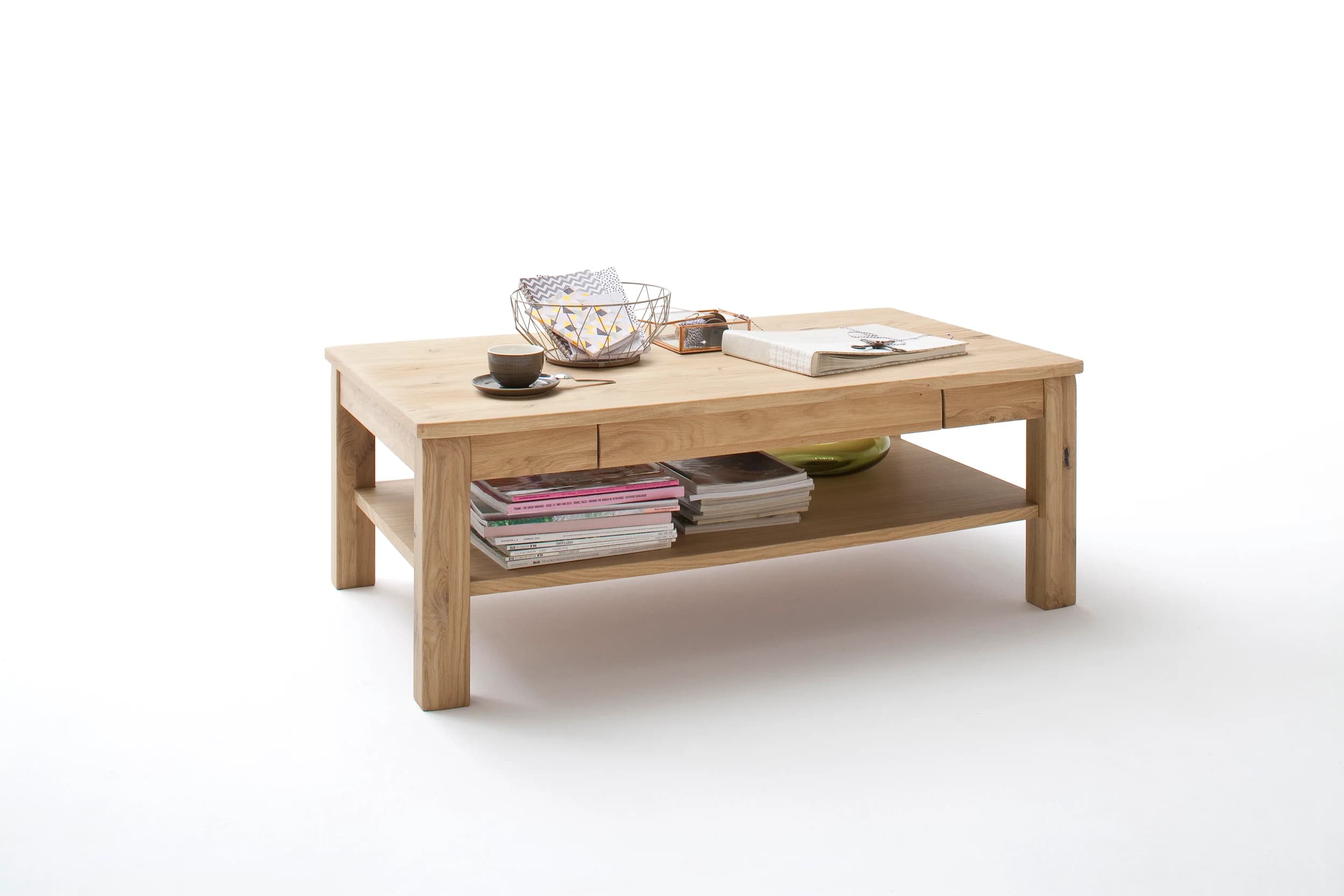 Couchtisch - Schubkasten, LBH ca. 117x65x42 cm,  Eiche teilmassiv