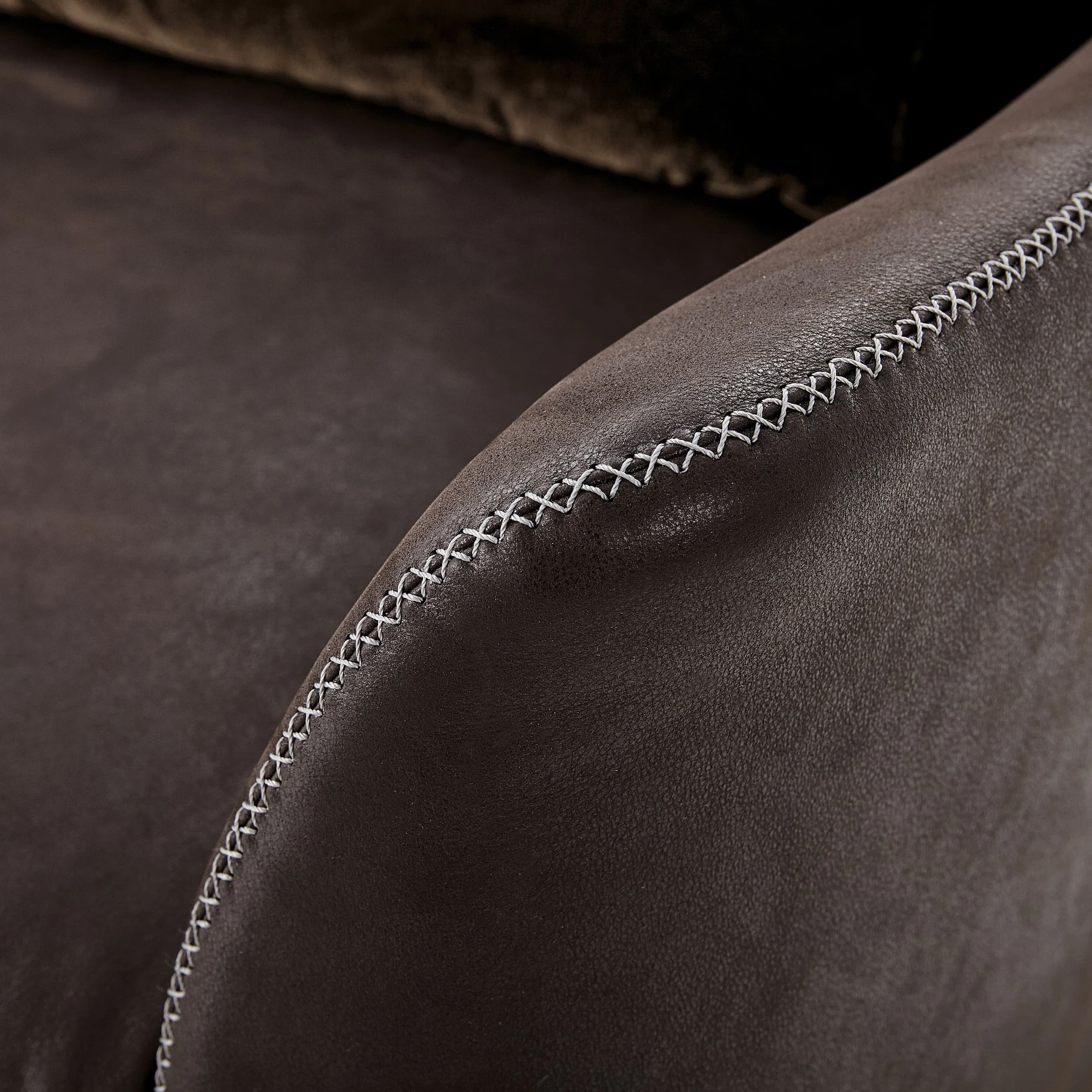 Sofa - 2,5-Sitzer, Leder, Braun