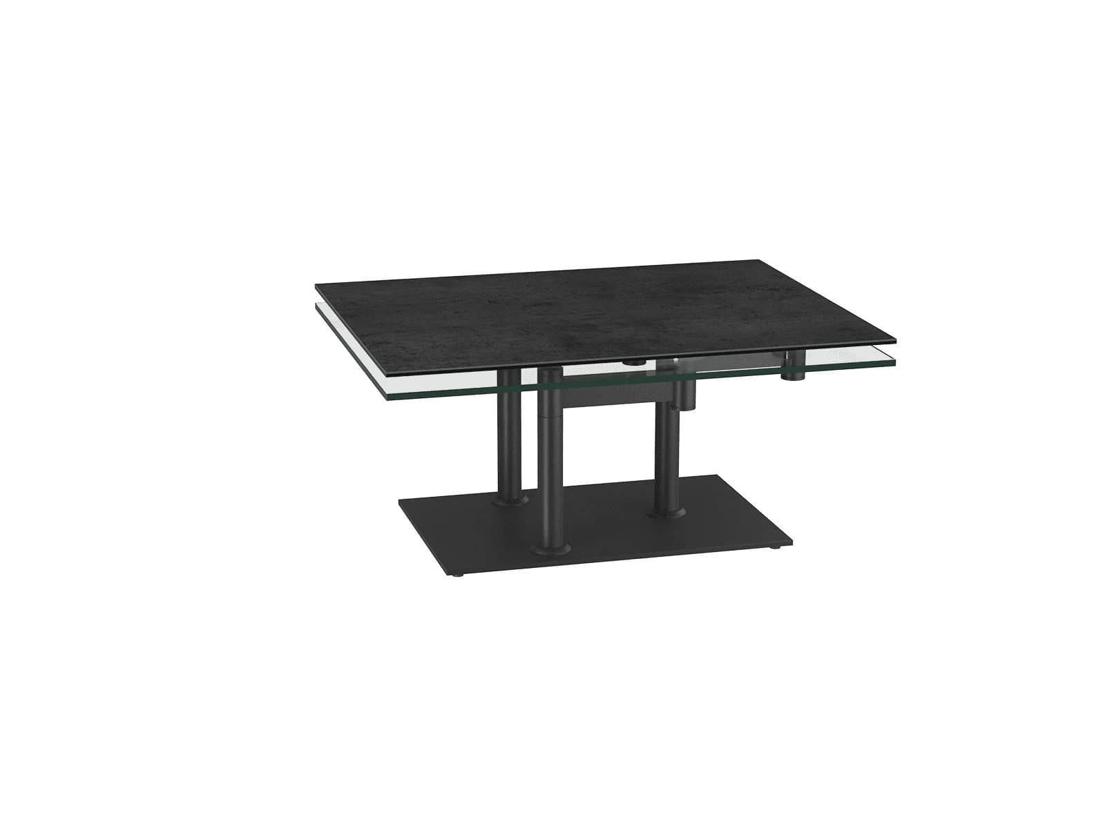 Couchtisch - Platten drehbar, LBH ca. 90/150 x60 cm, Keramik, Titan