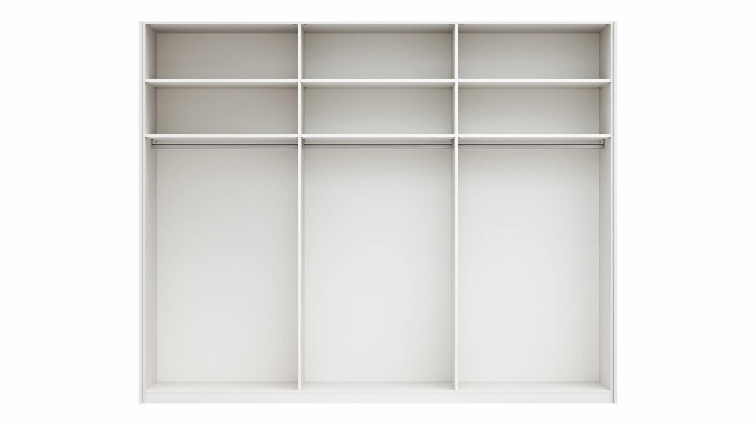 Drehtürenschrank Viana - B ca. 303 cm, Lack, Weiß, Riffholz, Wildeiche