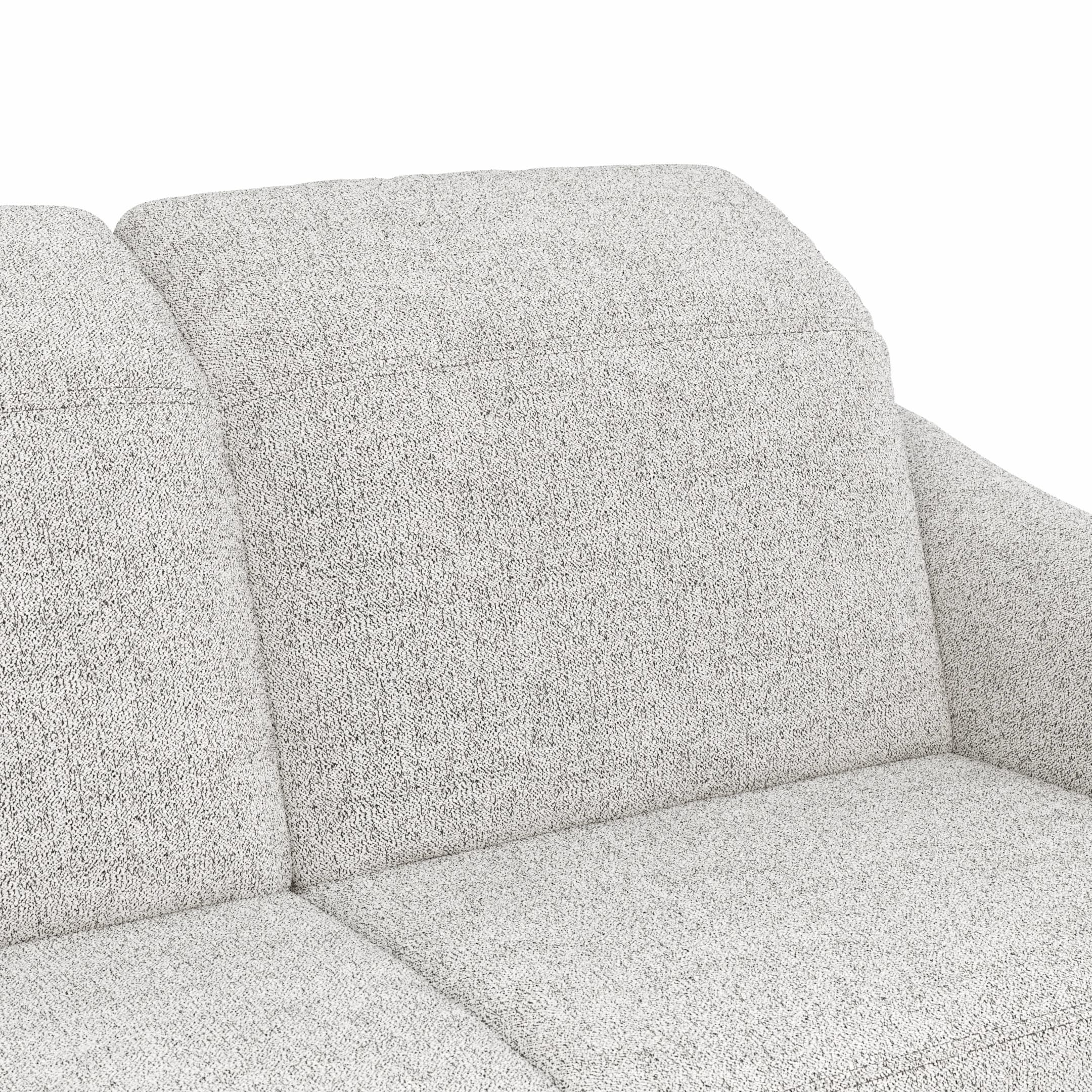 Ecksofa Canterbury - Longchair links mit 2,5-Sitzer, Stoff, Offwhite