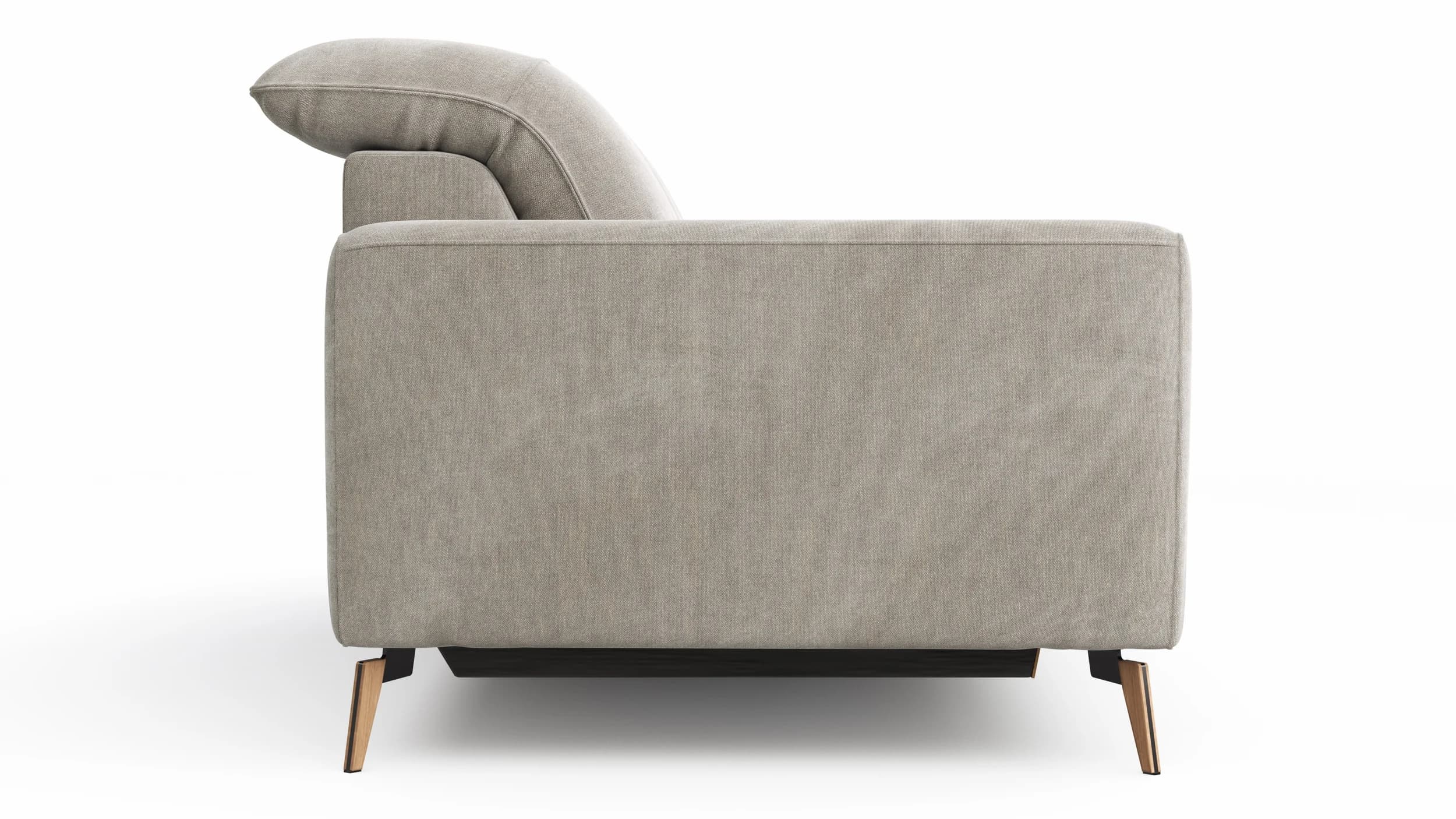 Sofa Tulsa KV - 3-Sitzer, inkl. Sitzvorzug (motorisch) und Kopfteilverstellung, Stoff, Graubeige