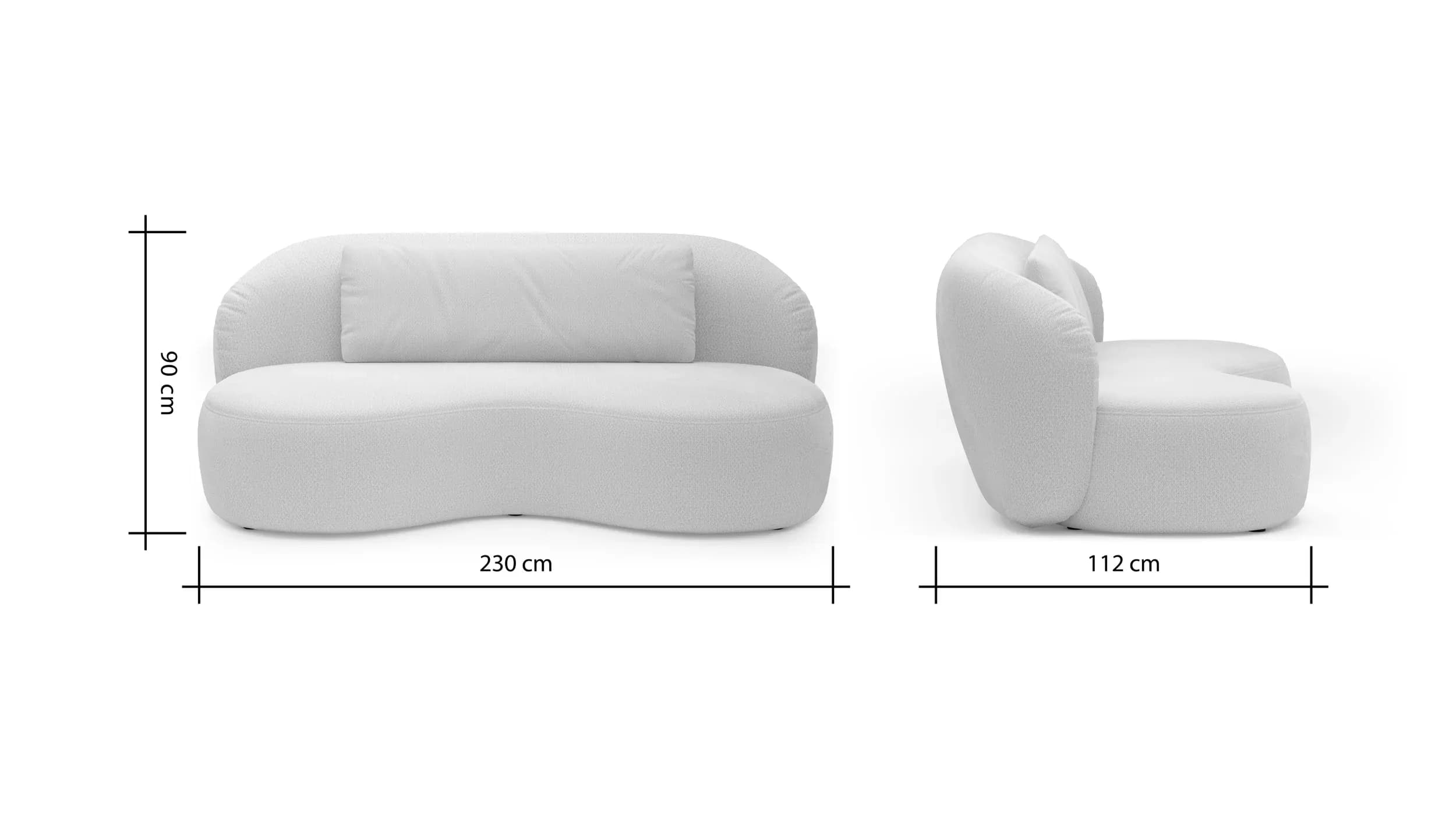 Chaiselongue Karasu - Stoff, Creme