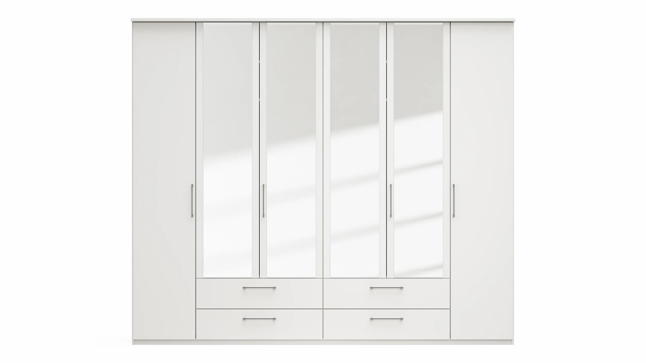 Drehtürenschrank Viana - B. ca. 270 cm, Lack, Weiß