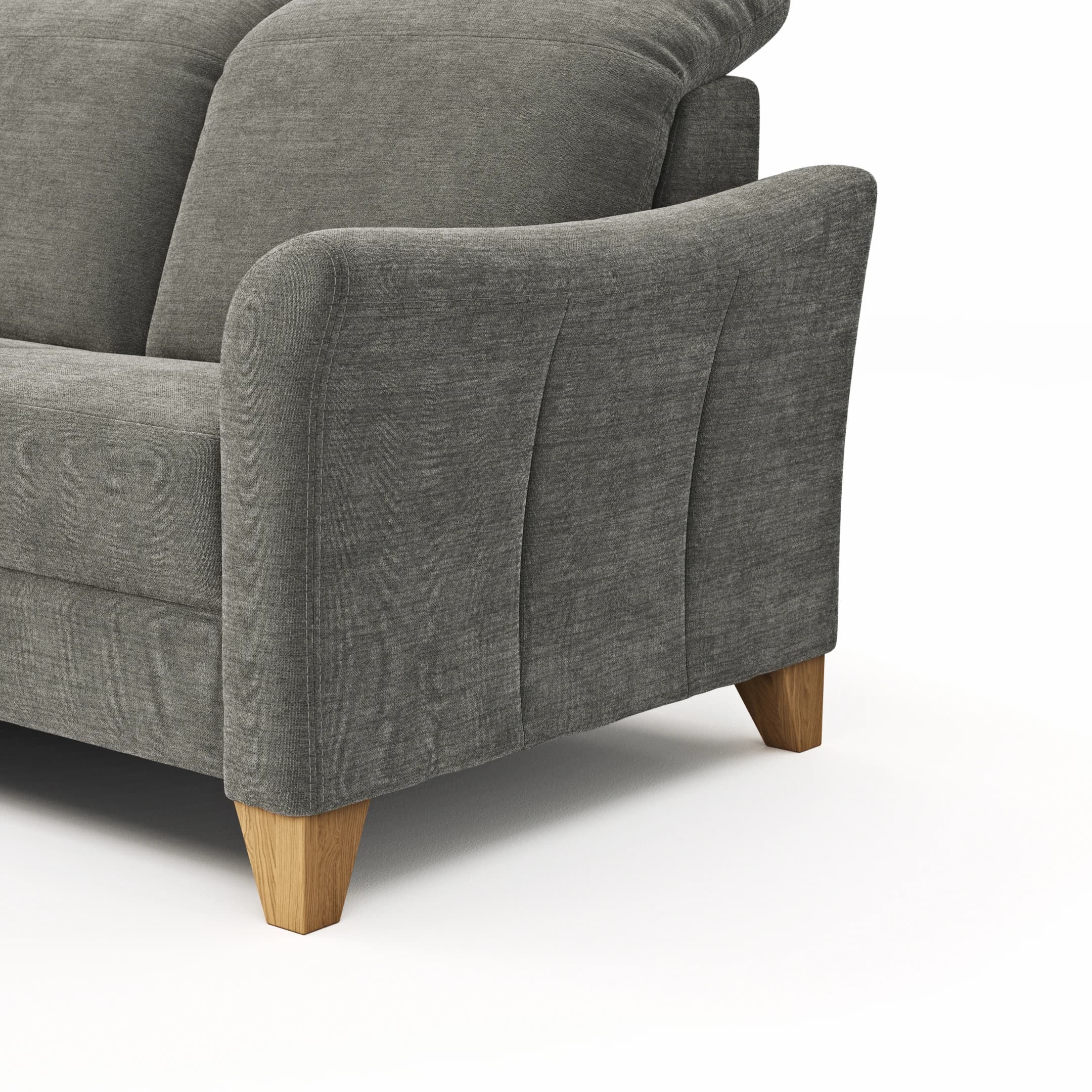 Sofa Canterbury - Recamiere rechts, Stoff, Silbergrau