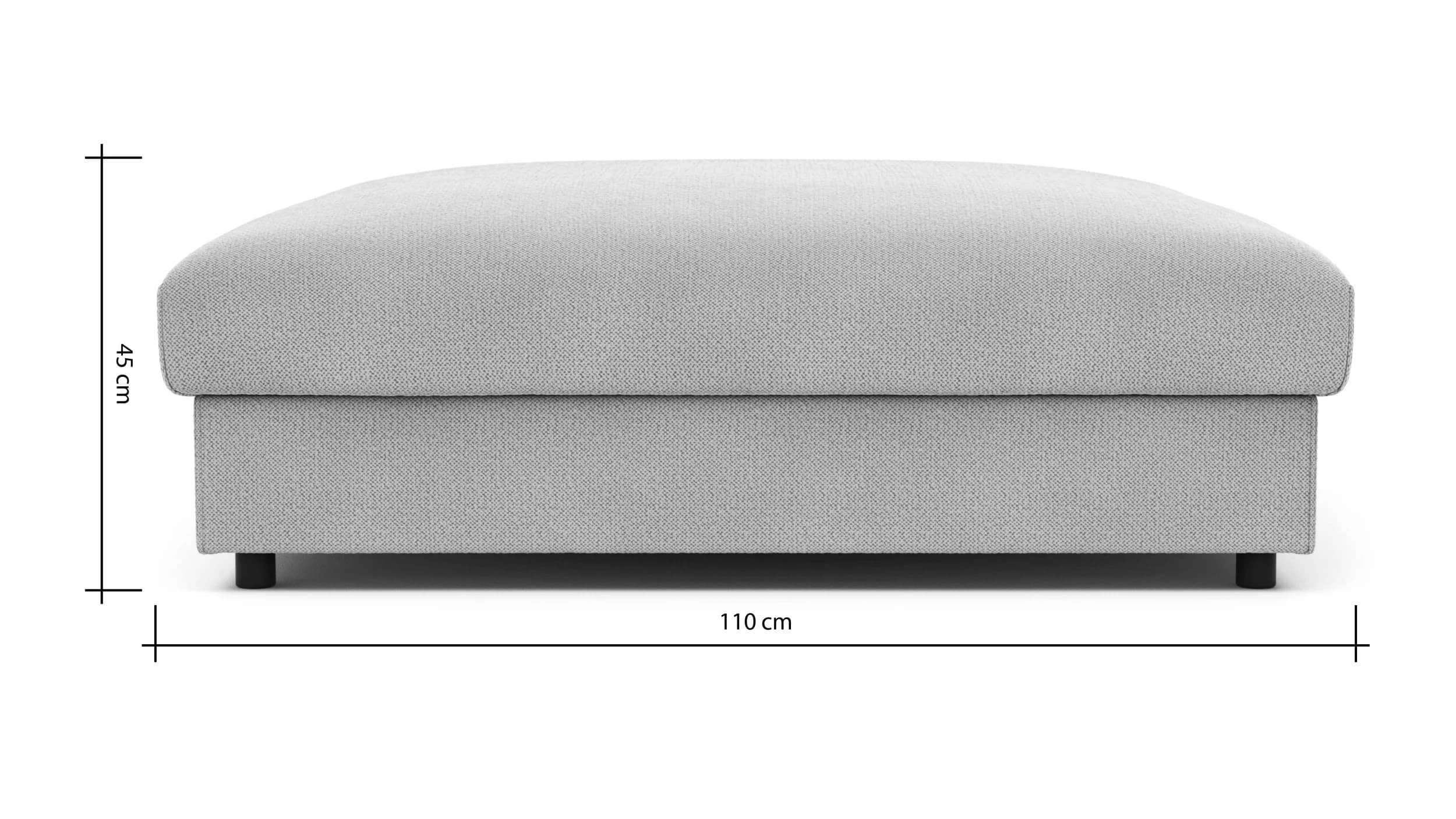 Hocker Stormy - LB ca. 110x110 cm, Stoff, Creme