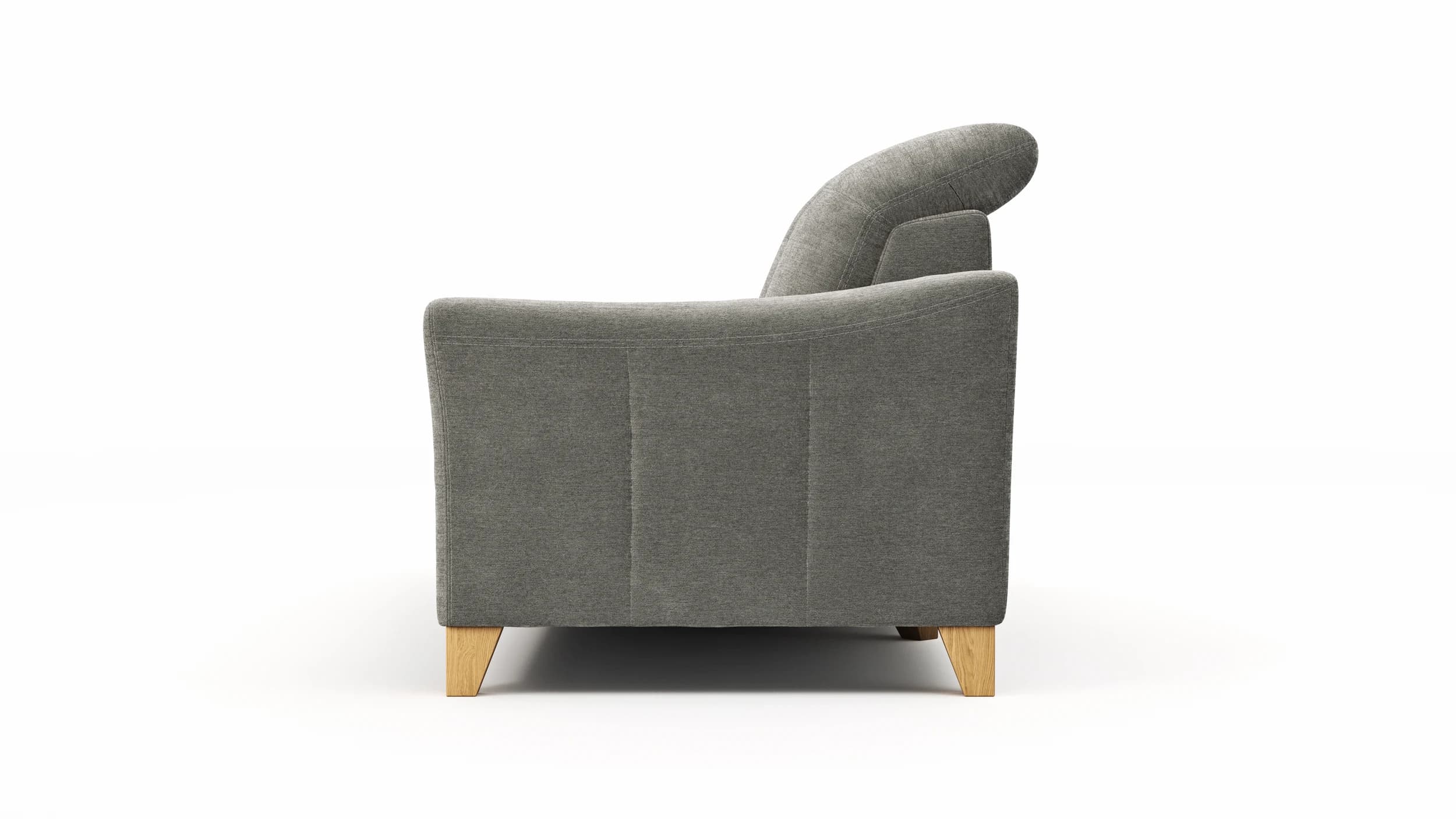 Sofa Canterbury - Recamiere rechts, inkl. Sitzvorzug (motorisch), Stoff, Silbergrau