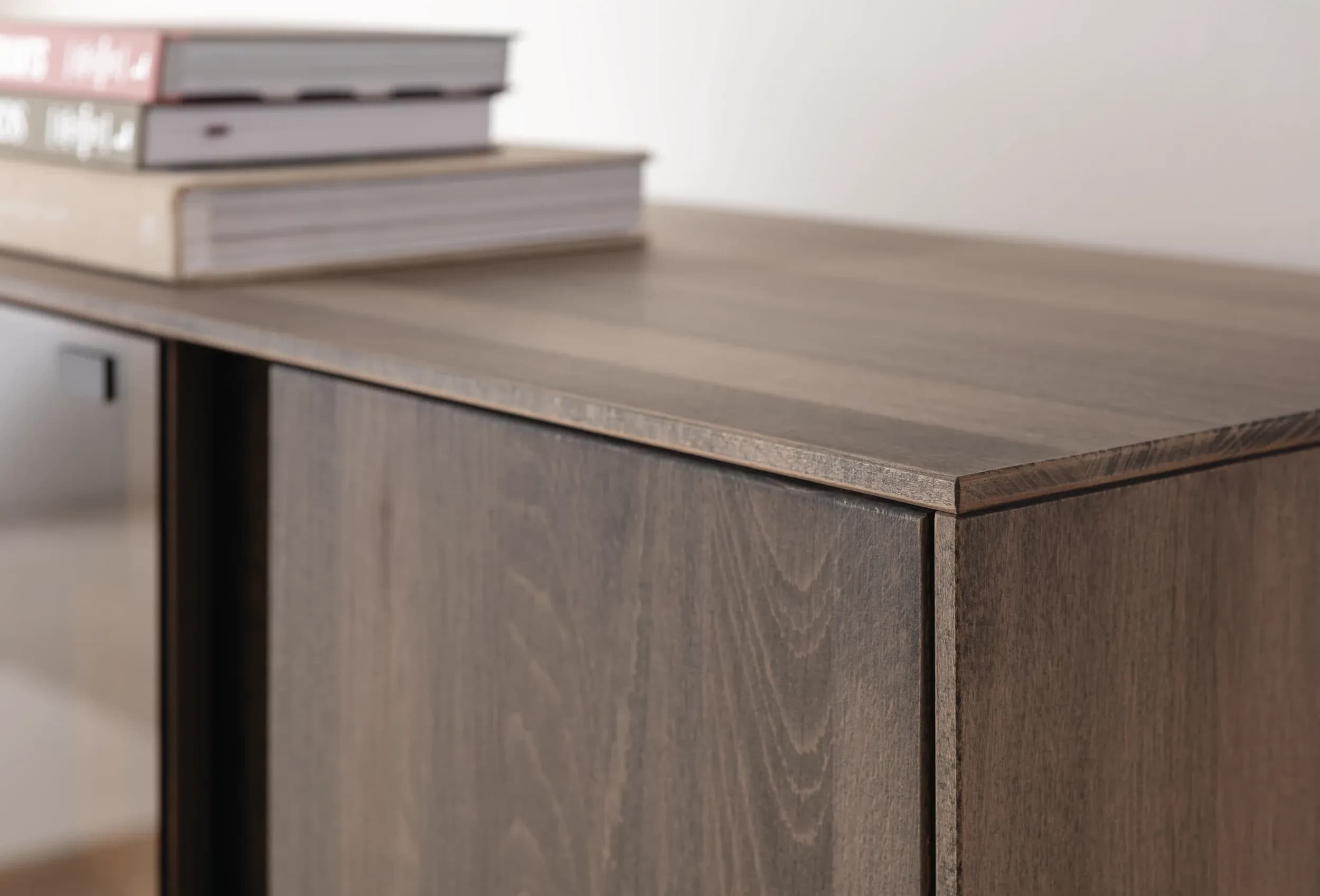 Highboard Saratoga - Buche massiv, silbergrau geölt