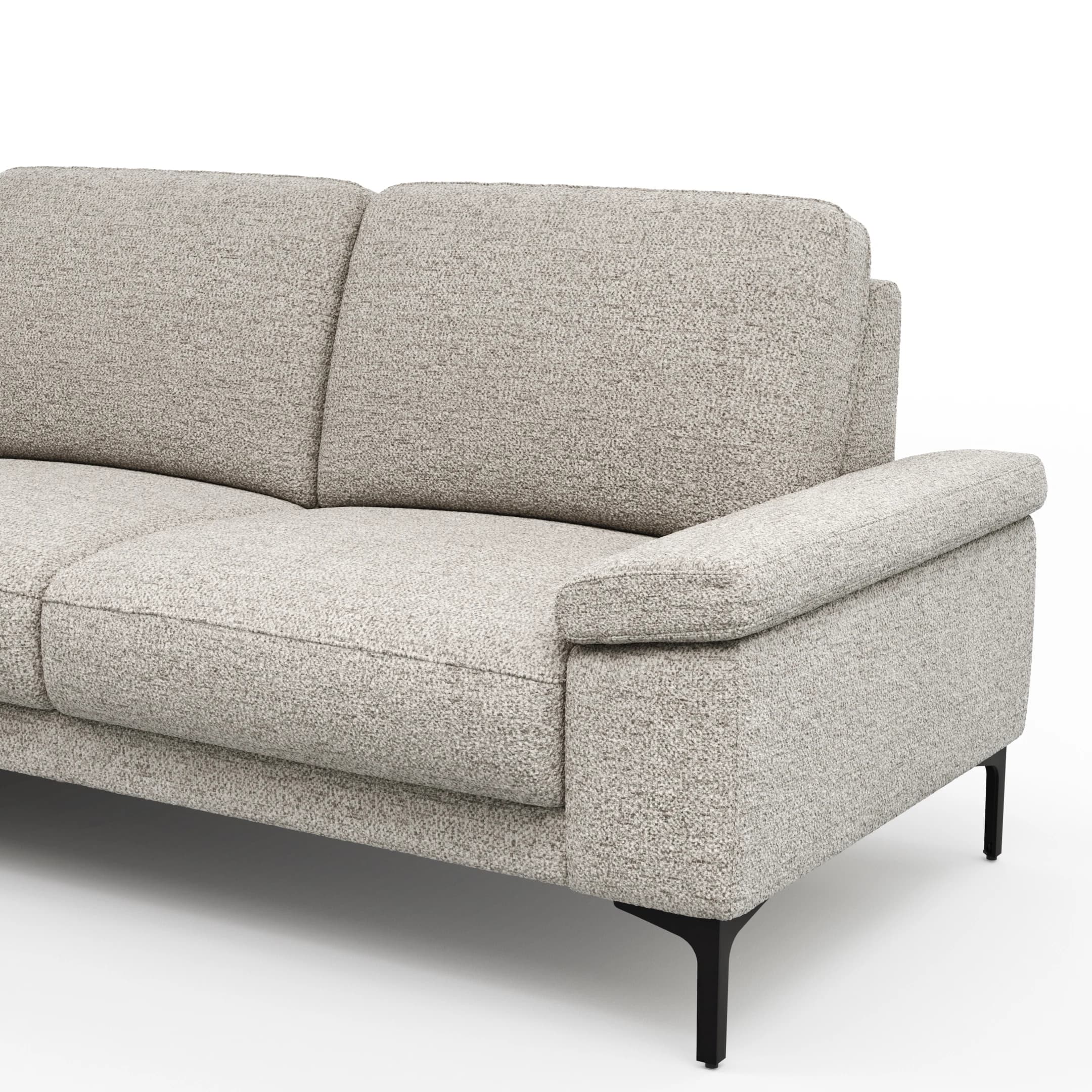 Ecksofa Matero - Ecke mit 2-Sitzer rechts, Stoff, Hellgrau