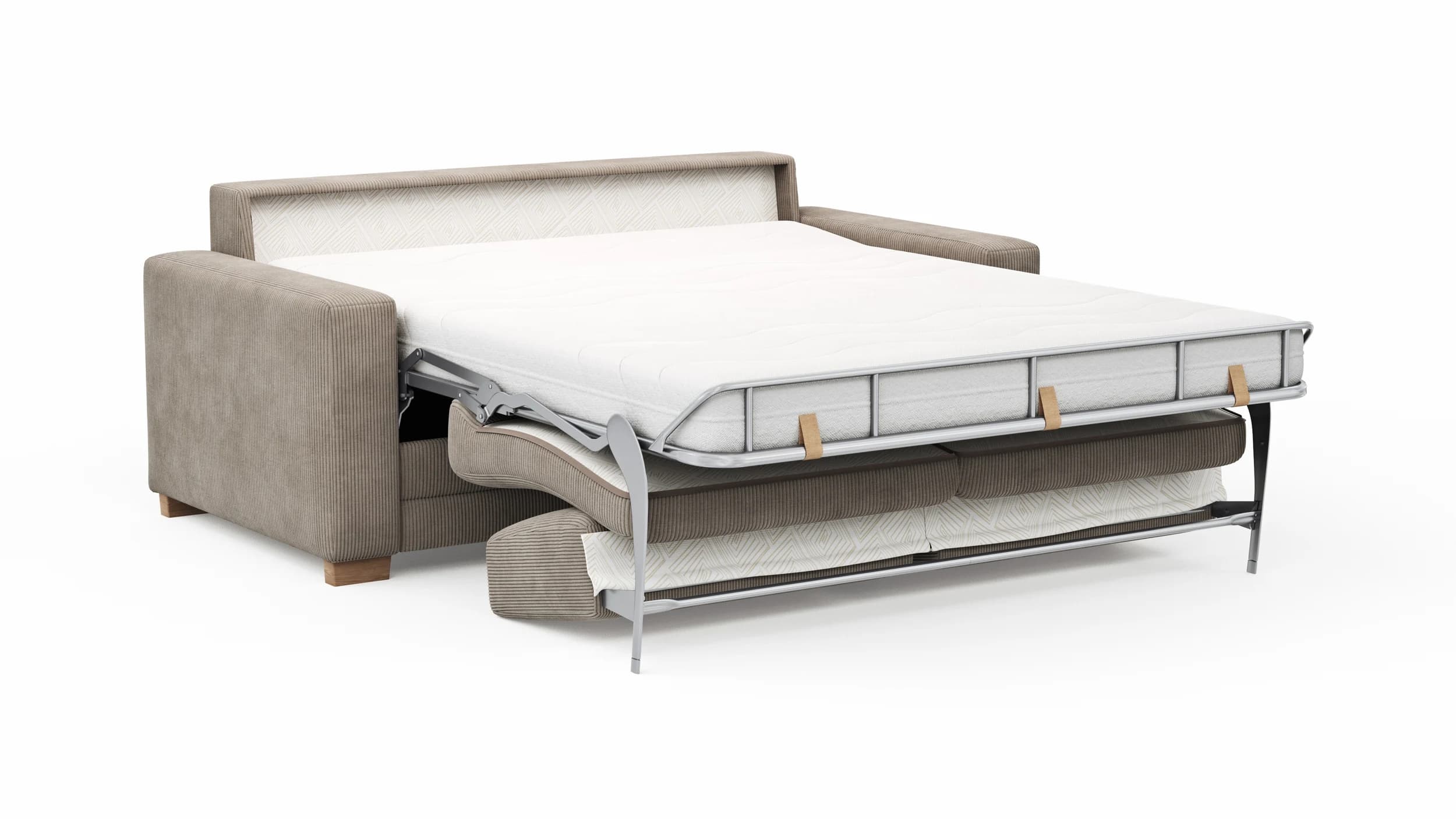 Sofa Lakeville 1 - 2-Sitzer inkl. Schlaffunktion, Stoff, Graubeige