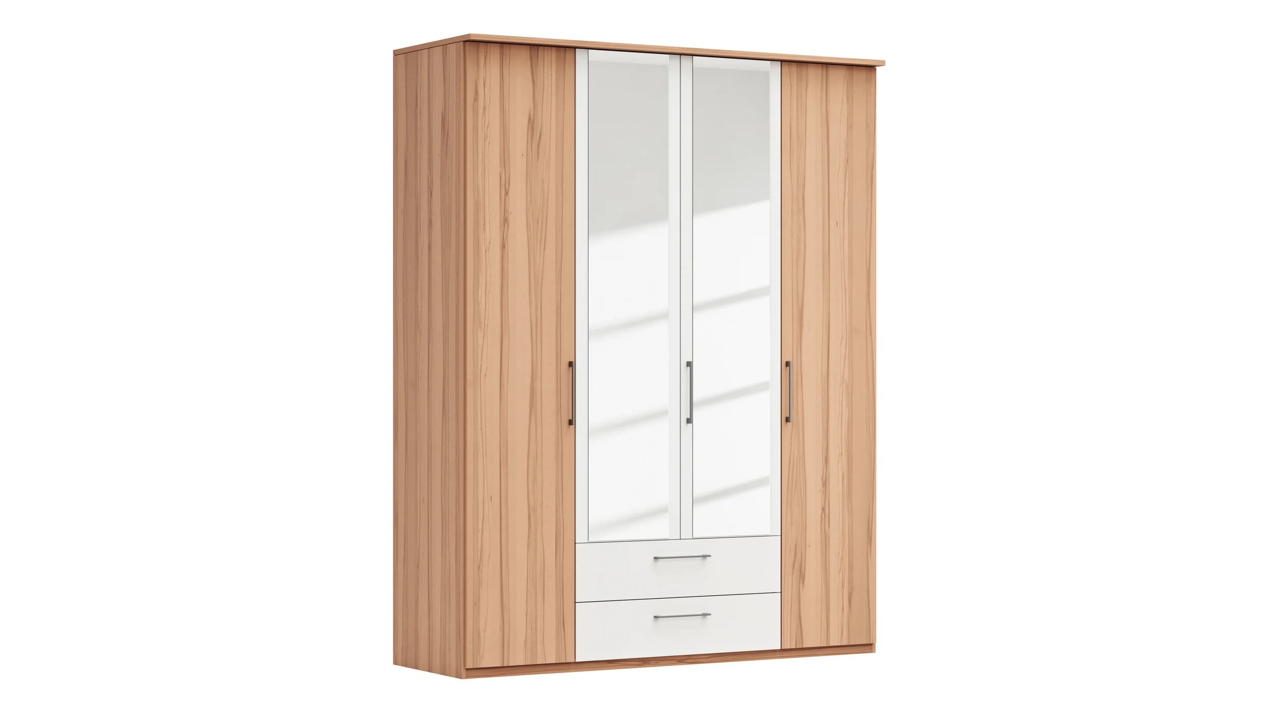 Drehtürenschrank Viana - B. ca. 180 cm, Furnier, Kernbuche, Weiß