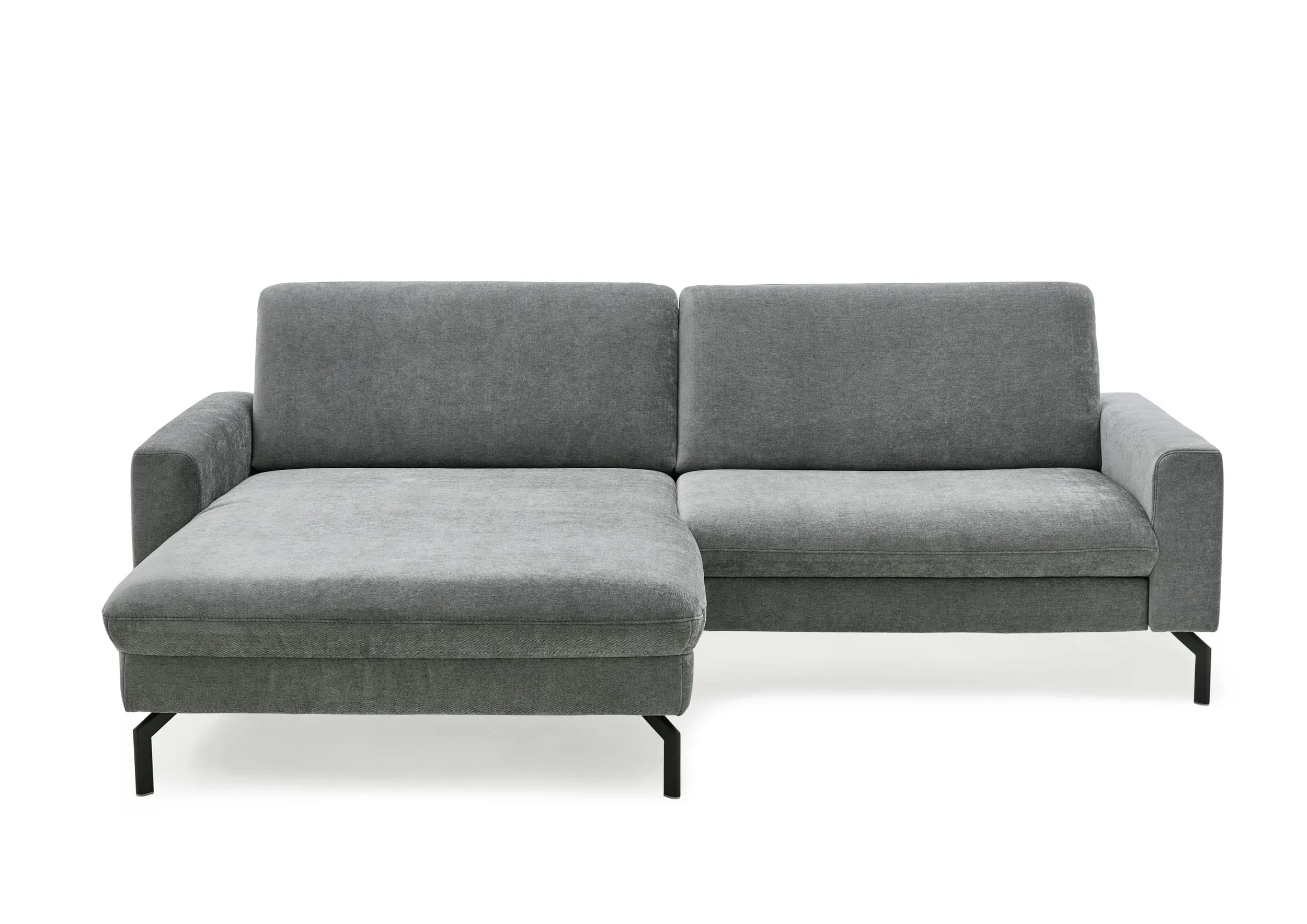 Ecksofa - Longchair links mit 1,5-Sitzer, Stoff, Anthrazit