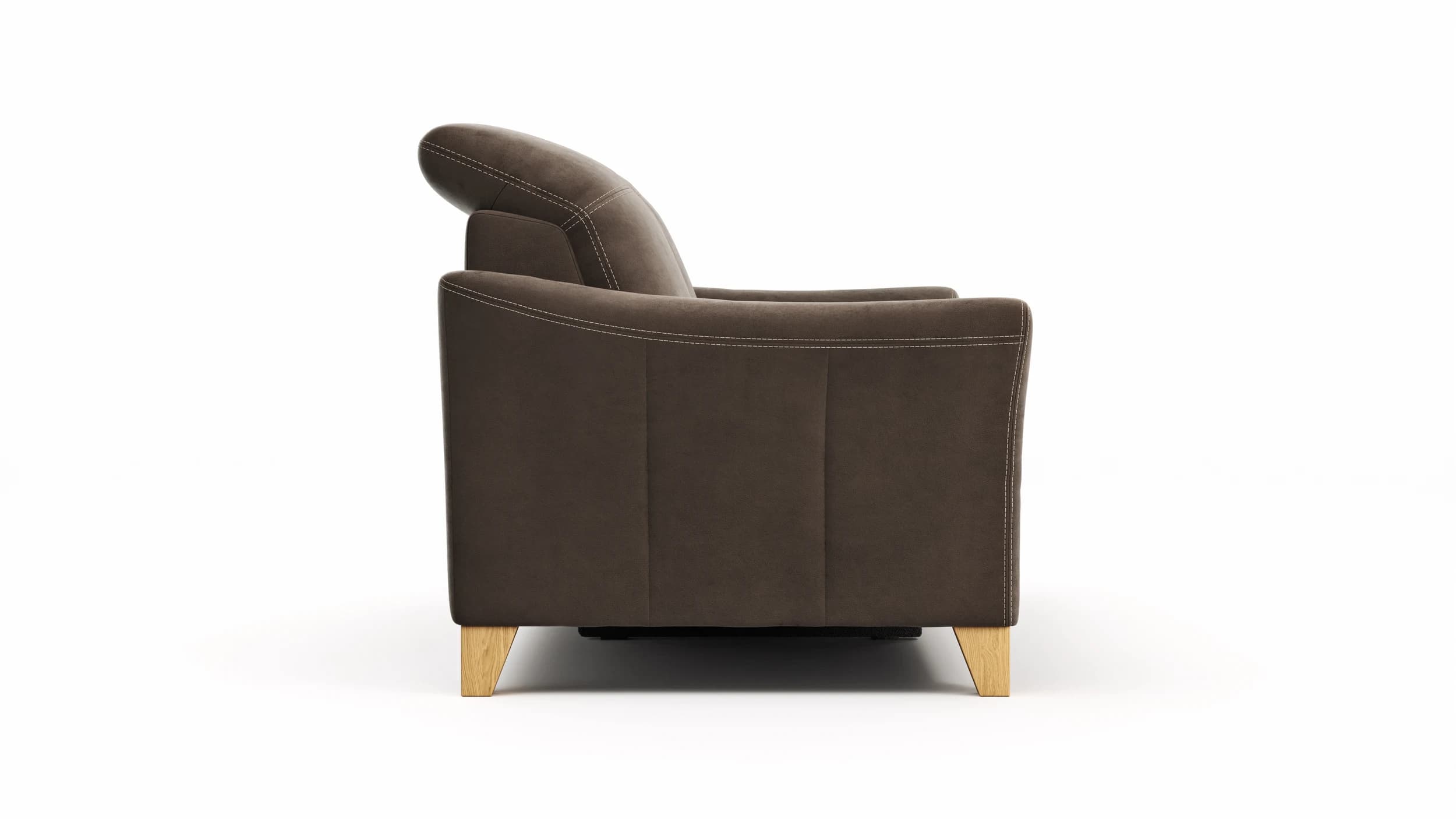Sofa Canterbury - 2,5-Sitzer inkl. Relaxfunktion/Kopfteil verstellbar (motorisch), Stoff, Dunkelbraun