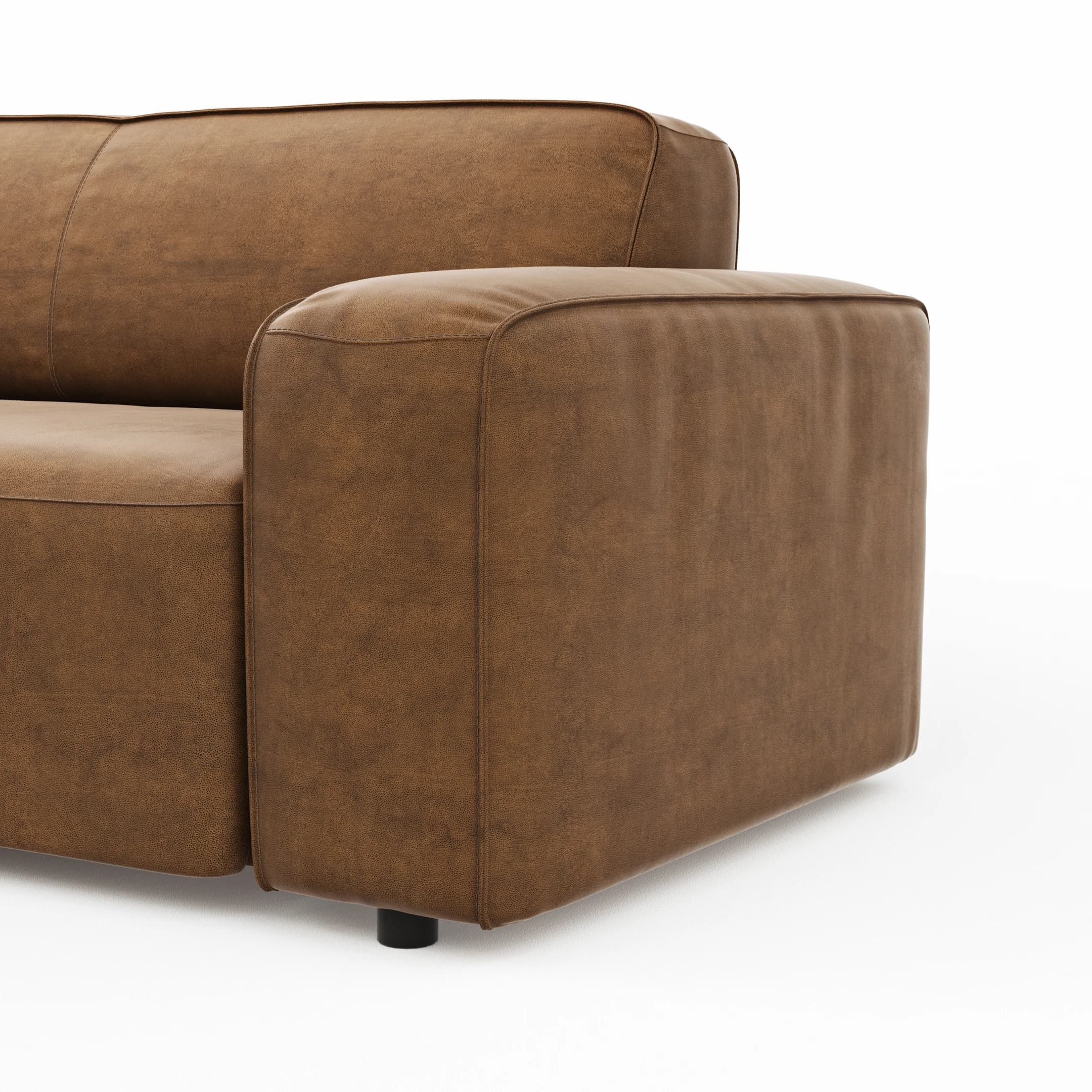 Ecksofa Denver - Longchair links mit 2,5-Sitzer, Stoff, Braun