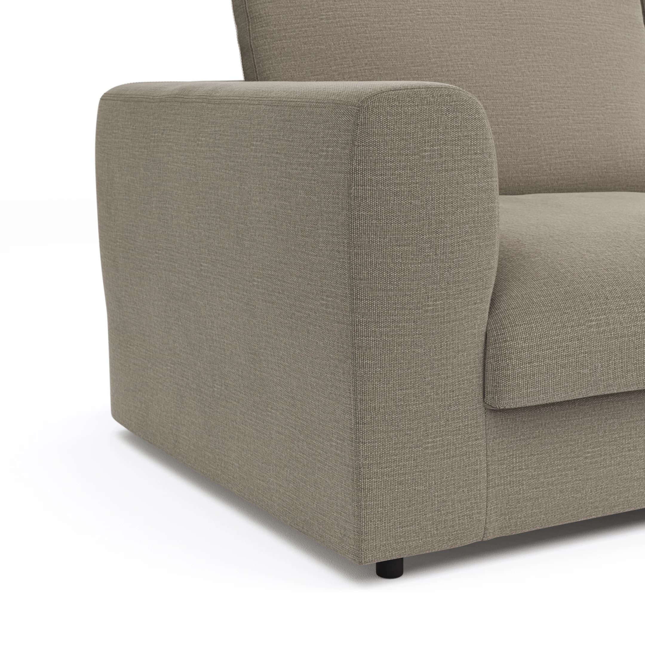 Sofa Stormy - 3-Sitzer, Stoff, Graubeige