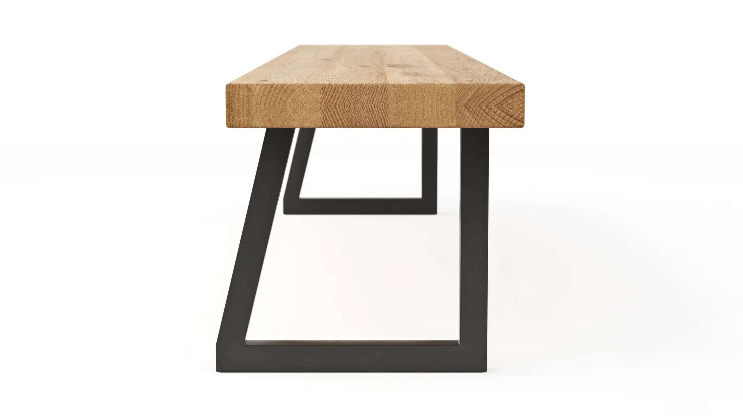Holzbank Clifton - Breite ca. 220cm, Wildeiche massiv, natur