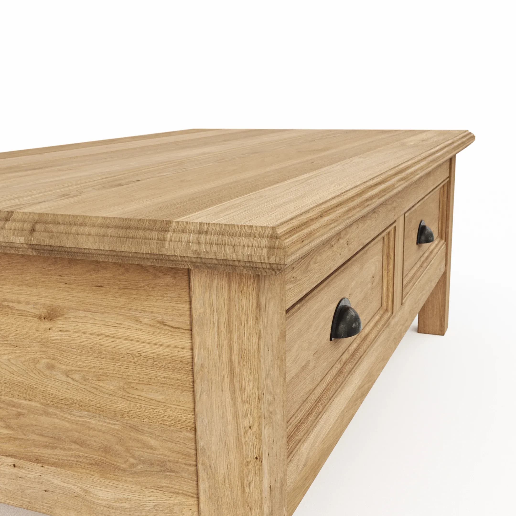 Couchtisch Louisiana - LBH ca. 120x70x45 cm, Wildeiche teilmassiv, geölt
