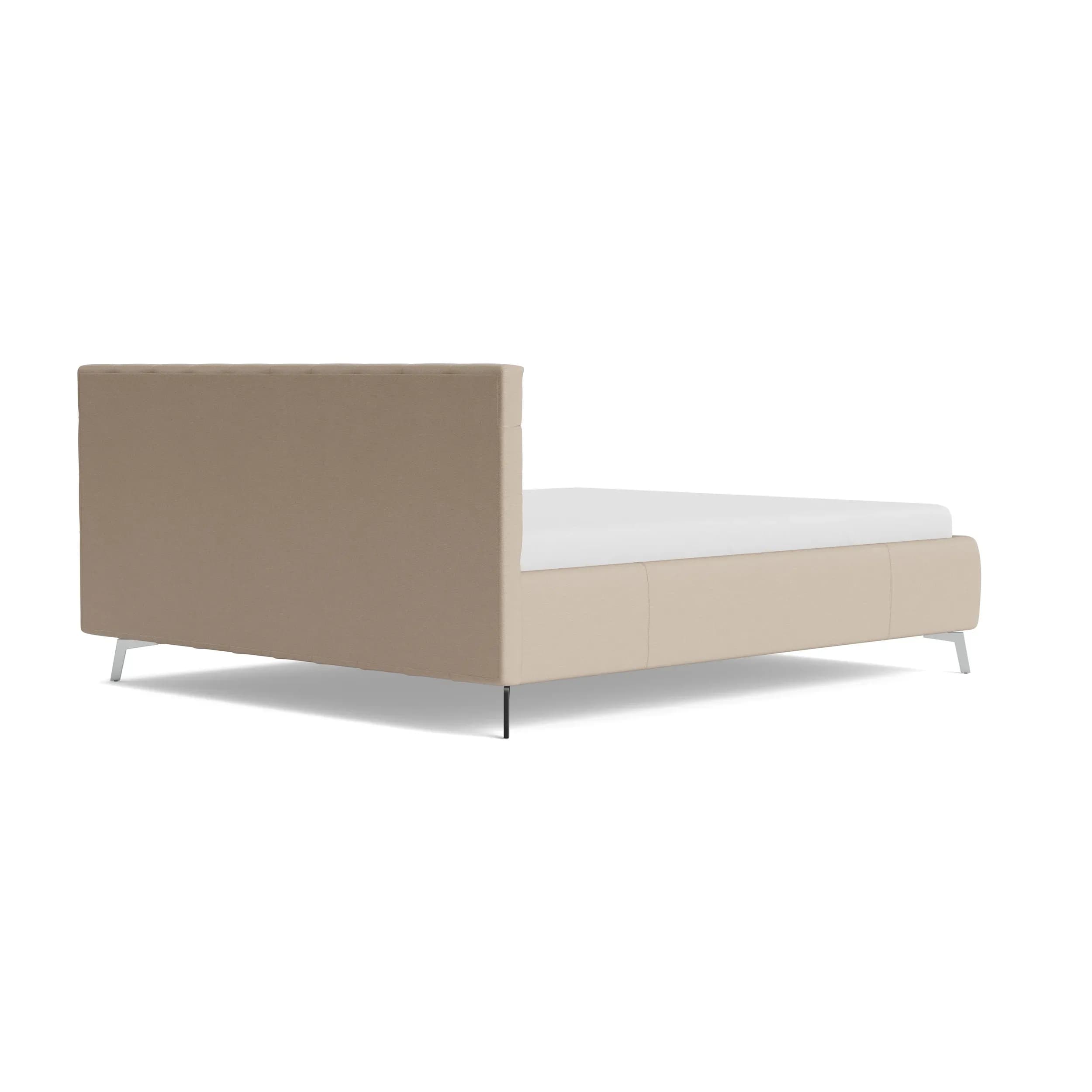 Bettgestell Coria - Liegefläche 180x200 cm, Leder, Bisquit