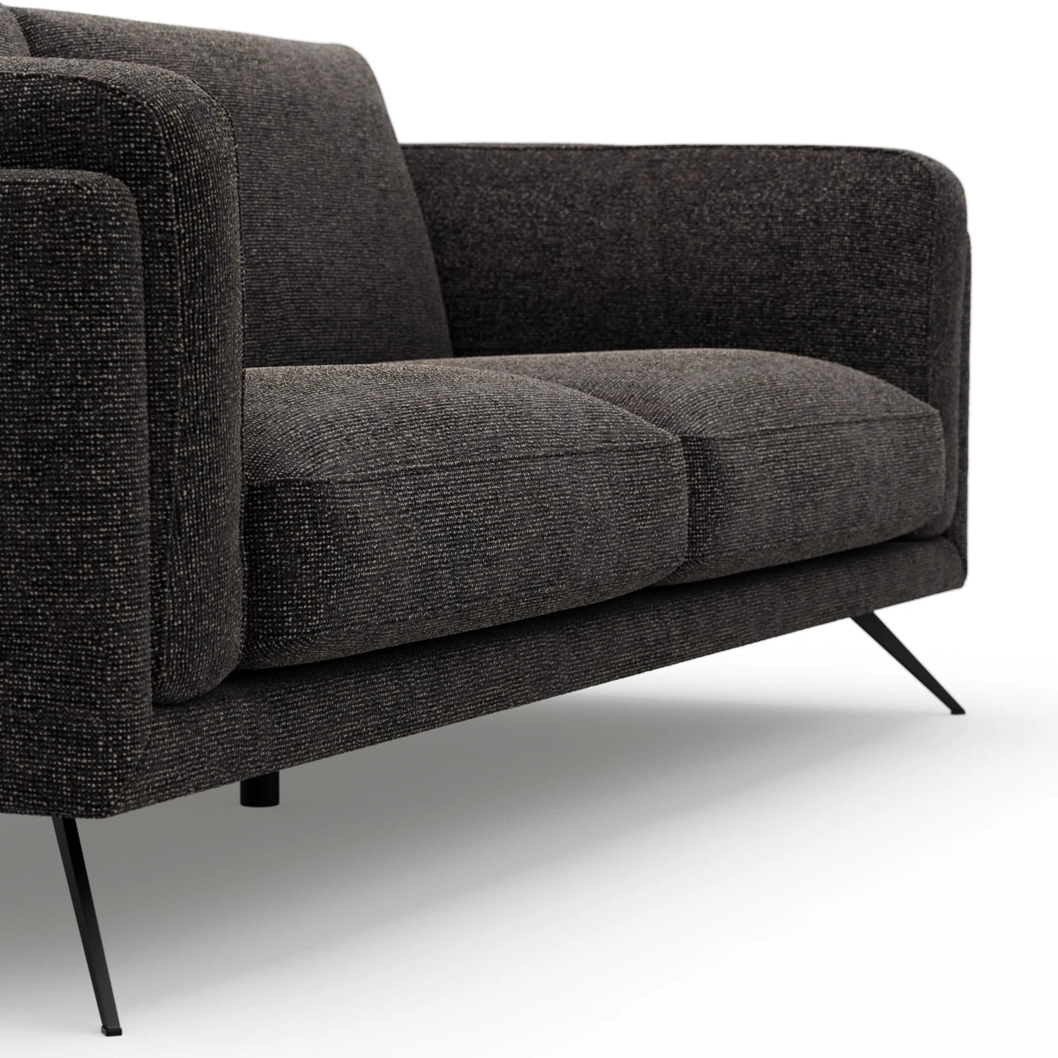 Sofa Valdemoro - 3-Sitzer, Stoff, Anthrazit