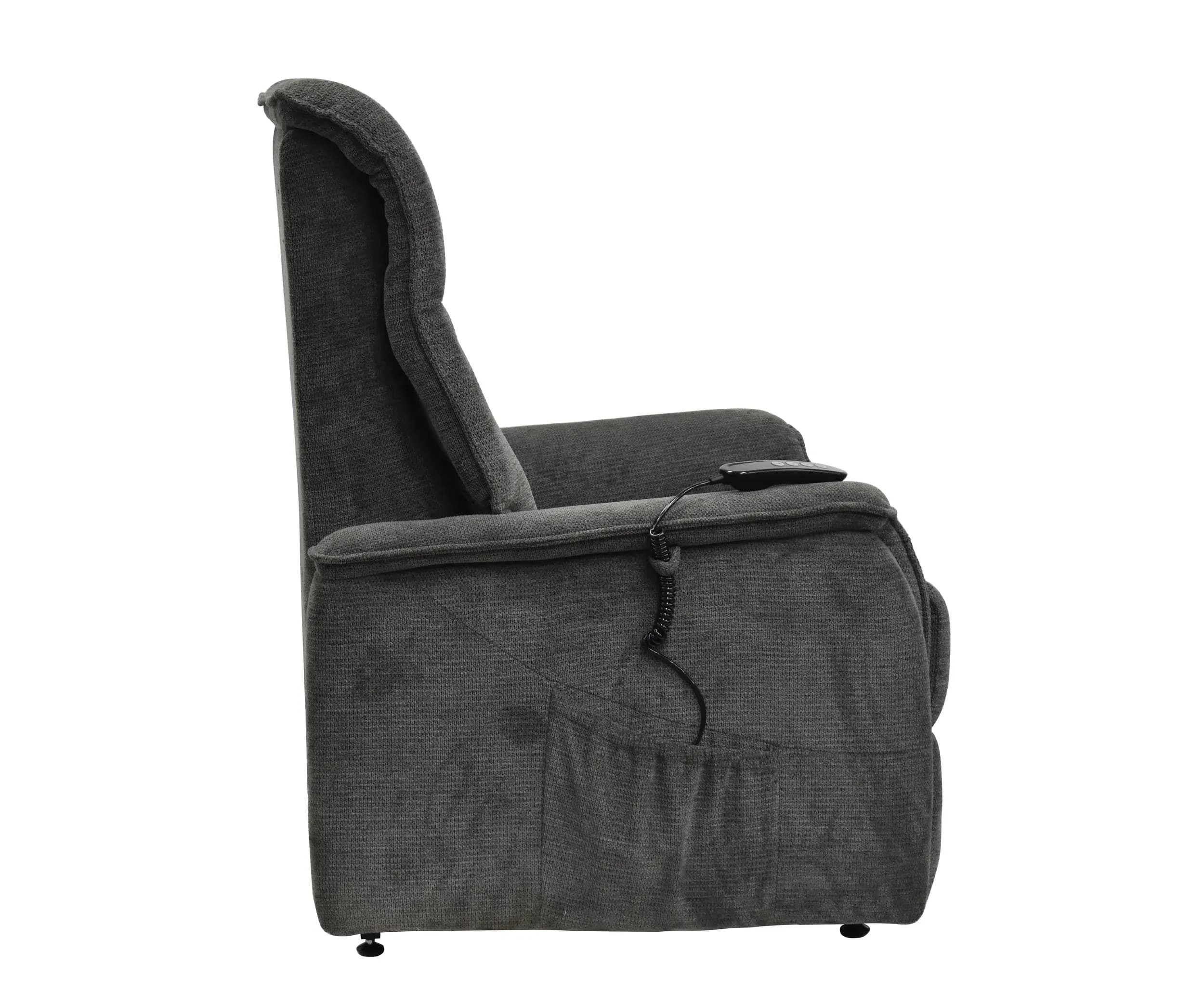 TV-Sessel MIKLAS - Aufstehhilfe, Relaxfunktion, Stoff, Grau