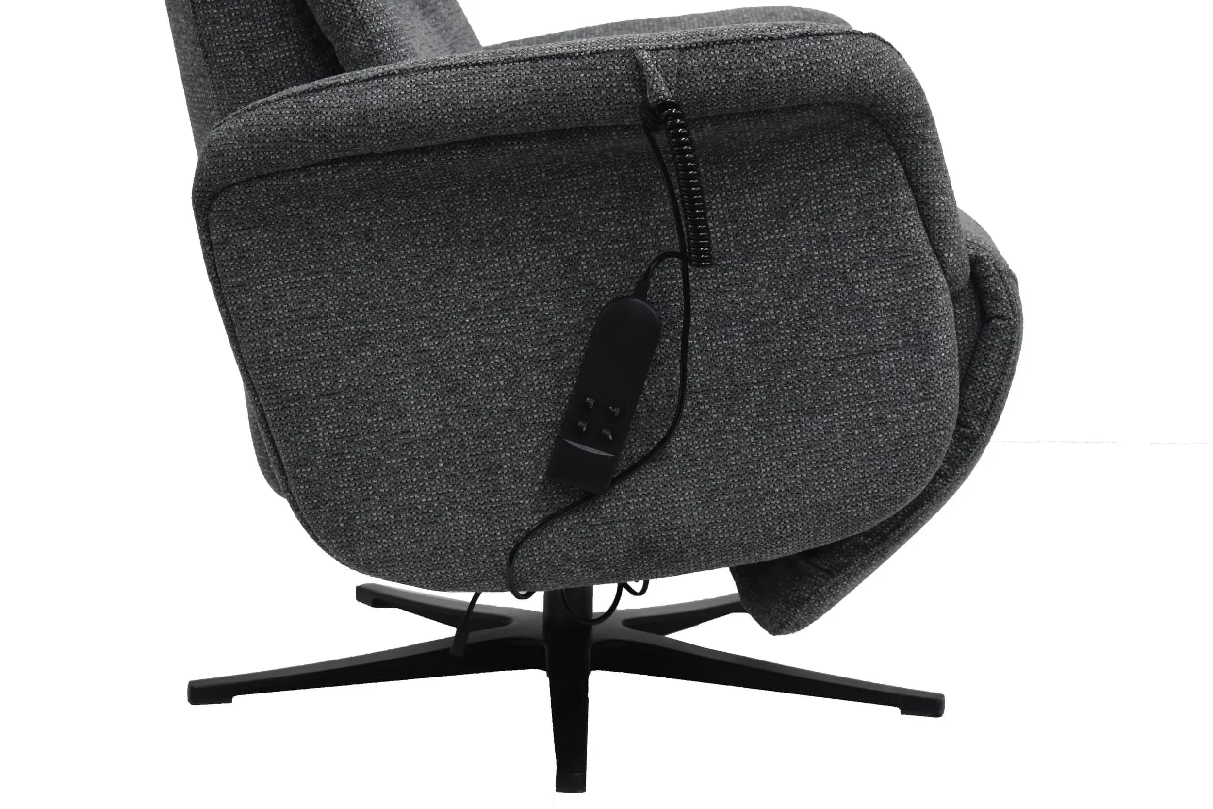 TV-Sessel MARLON - drehbar, Relaxfunktion, Kopfteilverstellung, Stoff, Graublau