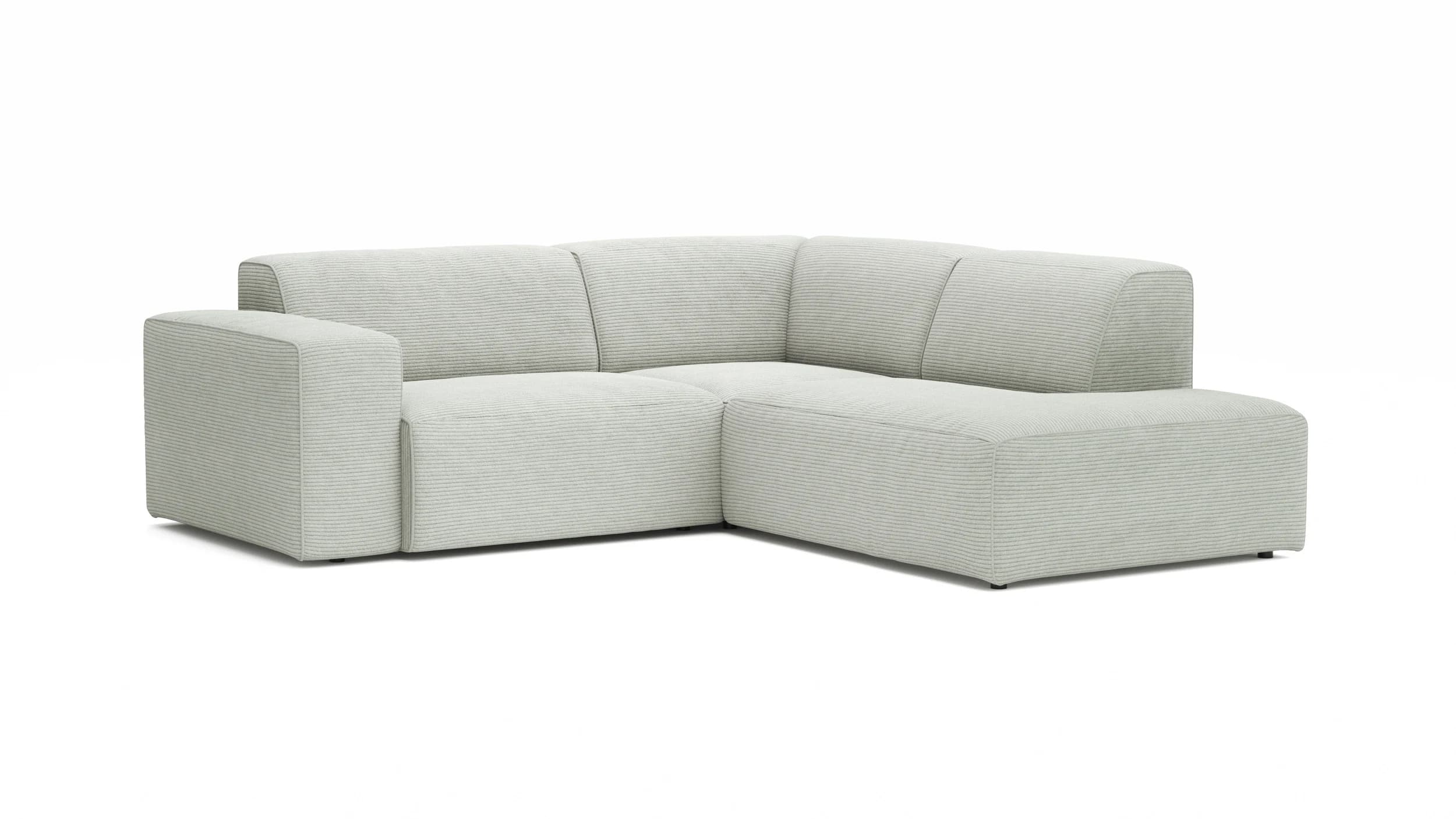 Ecksofa Elementos - 1,5-Sitzer links mit Ecke rechts, Stoff, Hellgrau