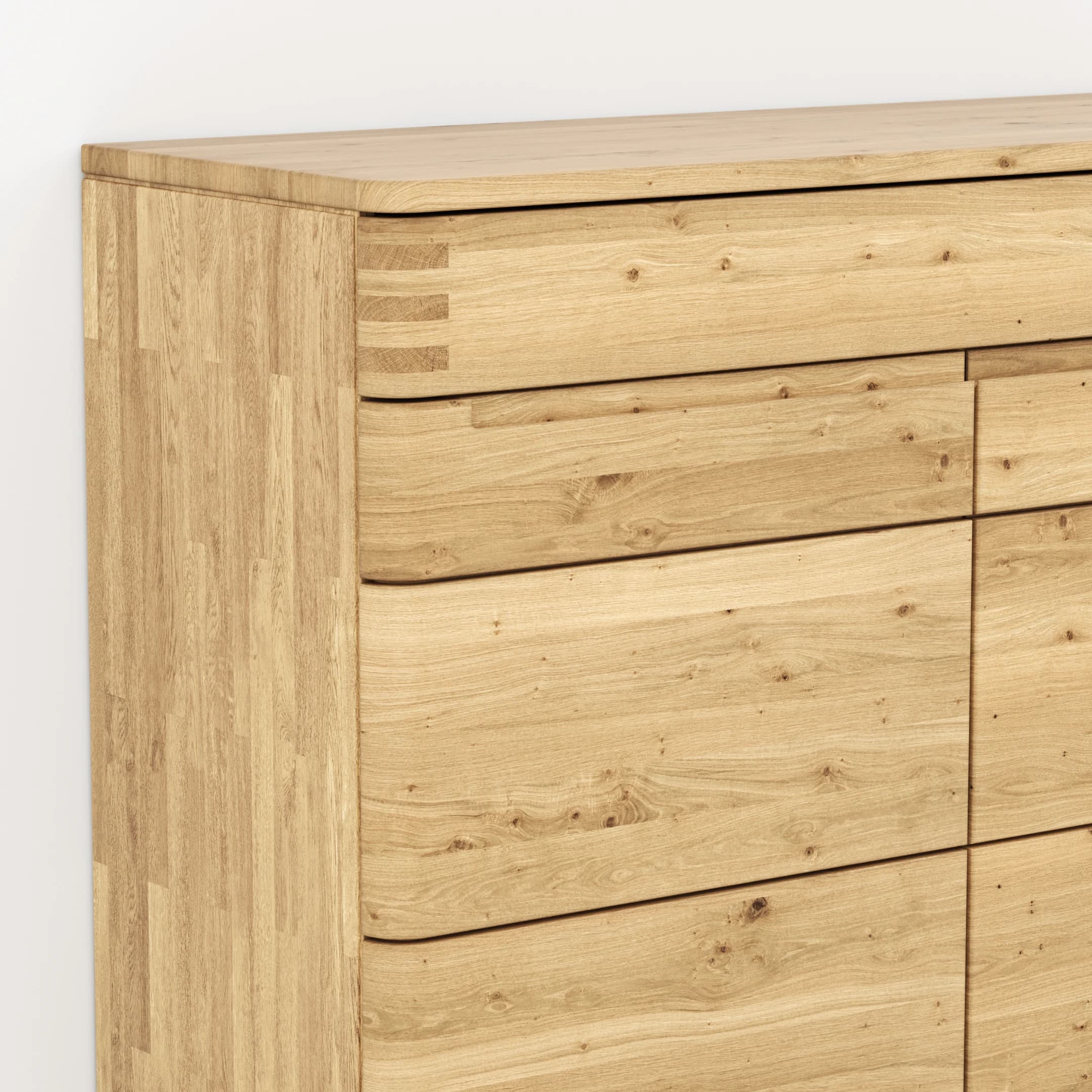 Sideboard Cartago Soft - Wildeiche massiv, bianco geölt