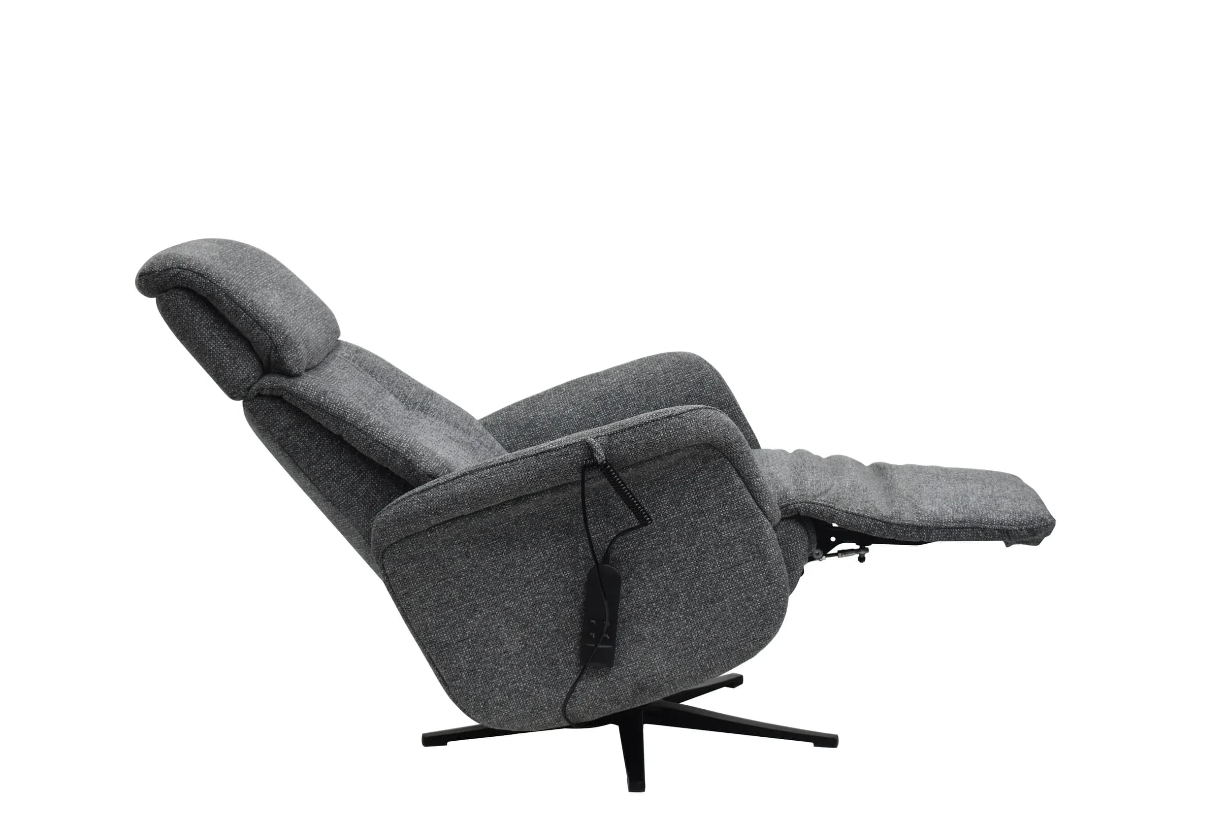 TV-Sessel MARLON - drehbar, Relaxfunktion, Kopfteilverstellung, Stoff, Graublau