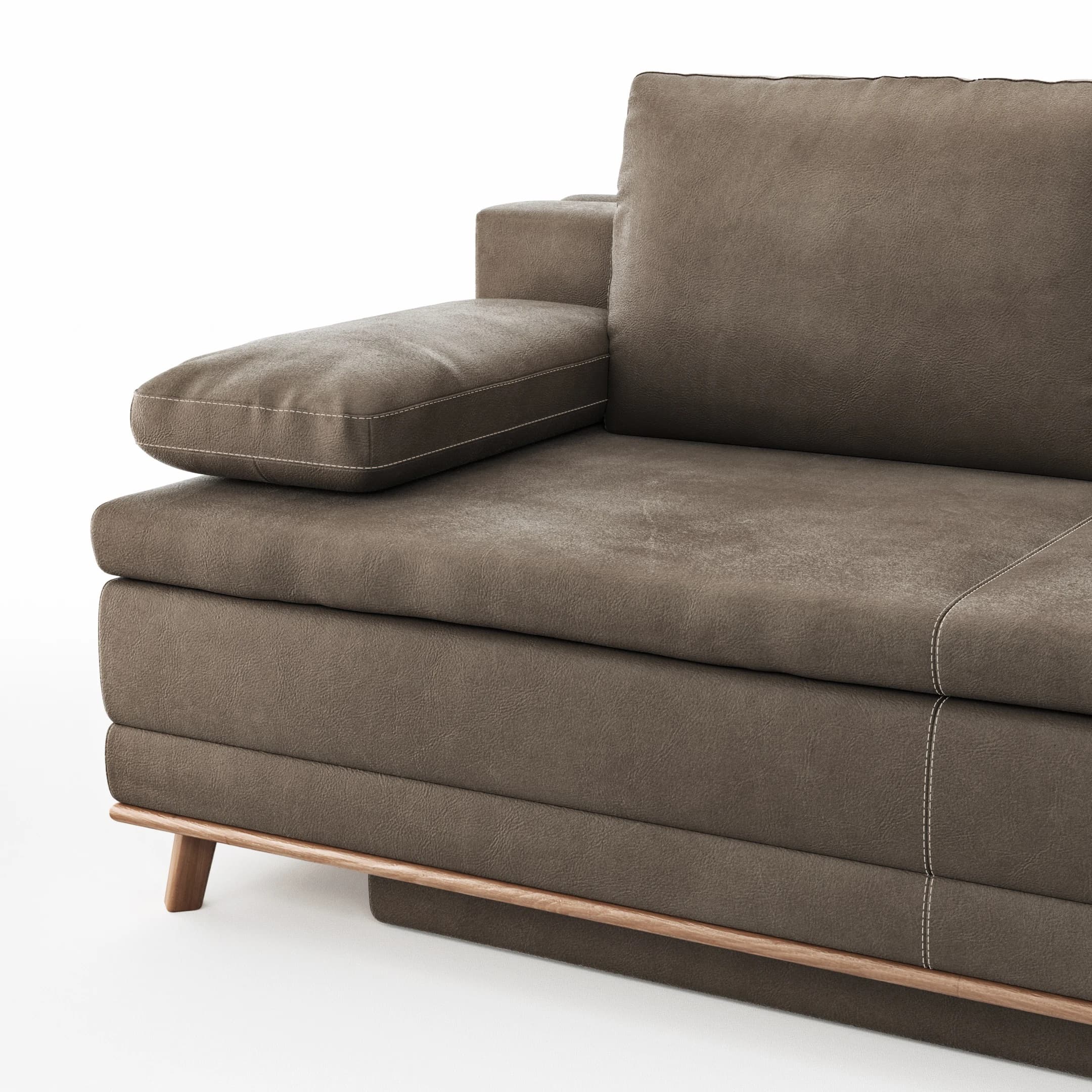 Sofa Lakeville 2 - 2-Sitzer inkl. Schlaffunktion mit Bettkasten, Stoff, Braun
