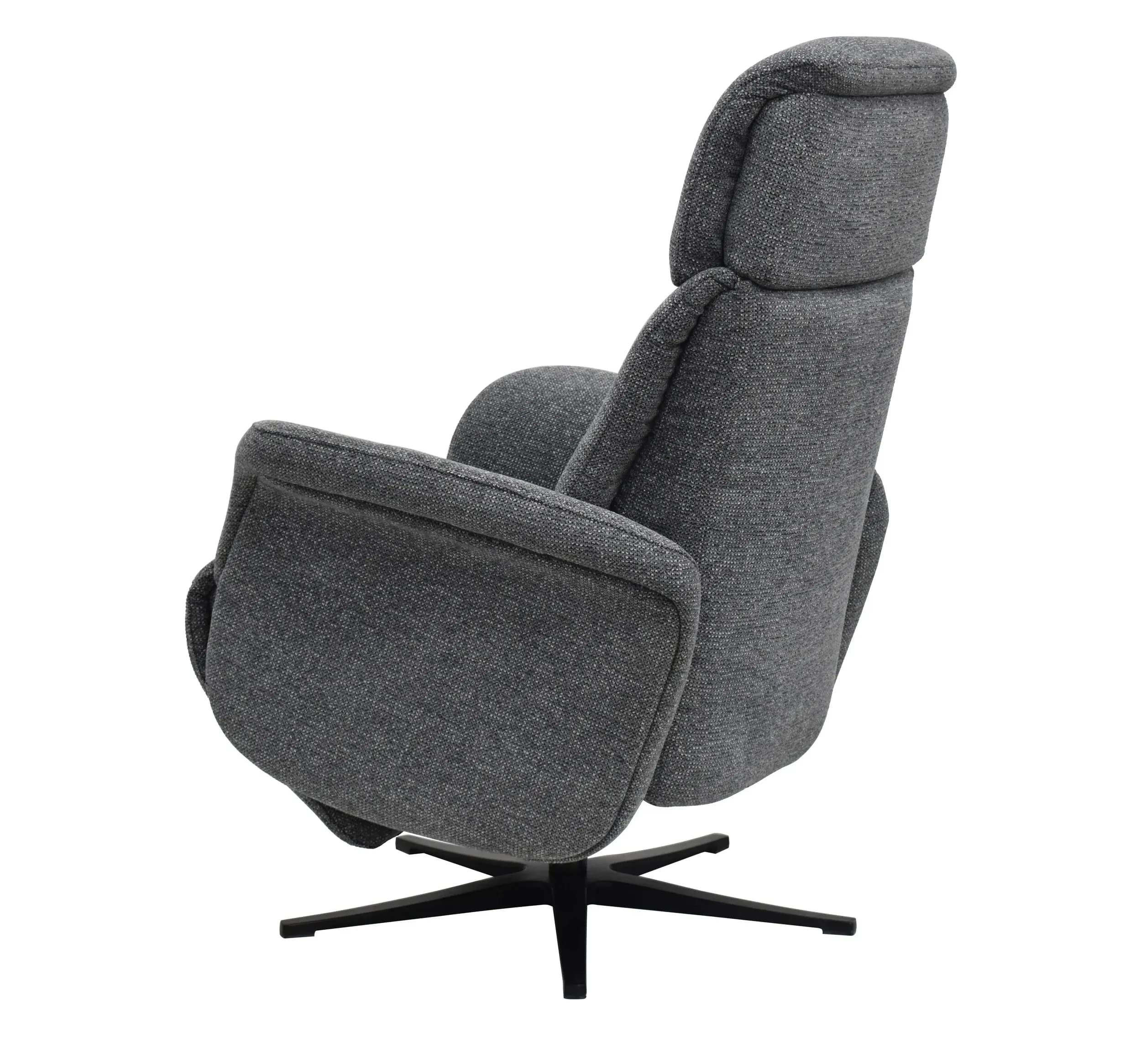 TV-Sessel MARLON - drehbar, Relaxfunktion, Kopfteilverstellung, Stoff, Graublau