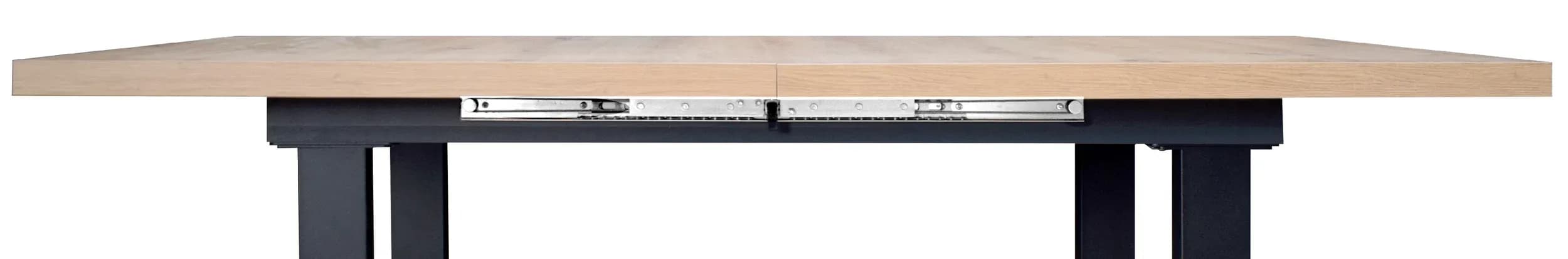 Esstisch - ausziehbar, LB ca. 140x90 cm, Weiß, Schwarz