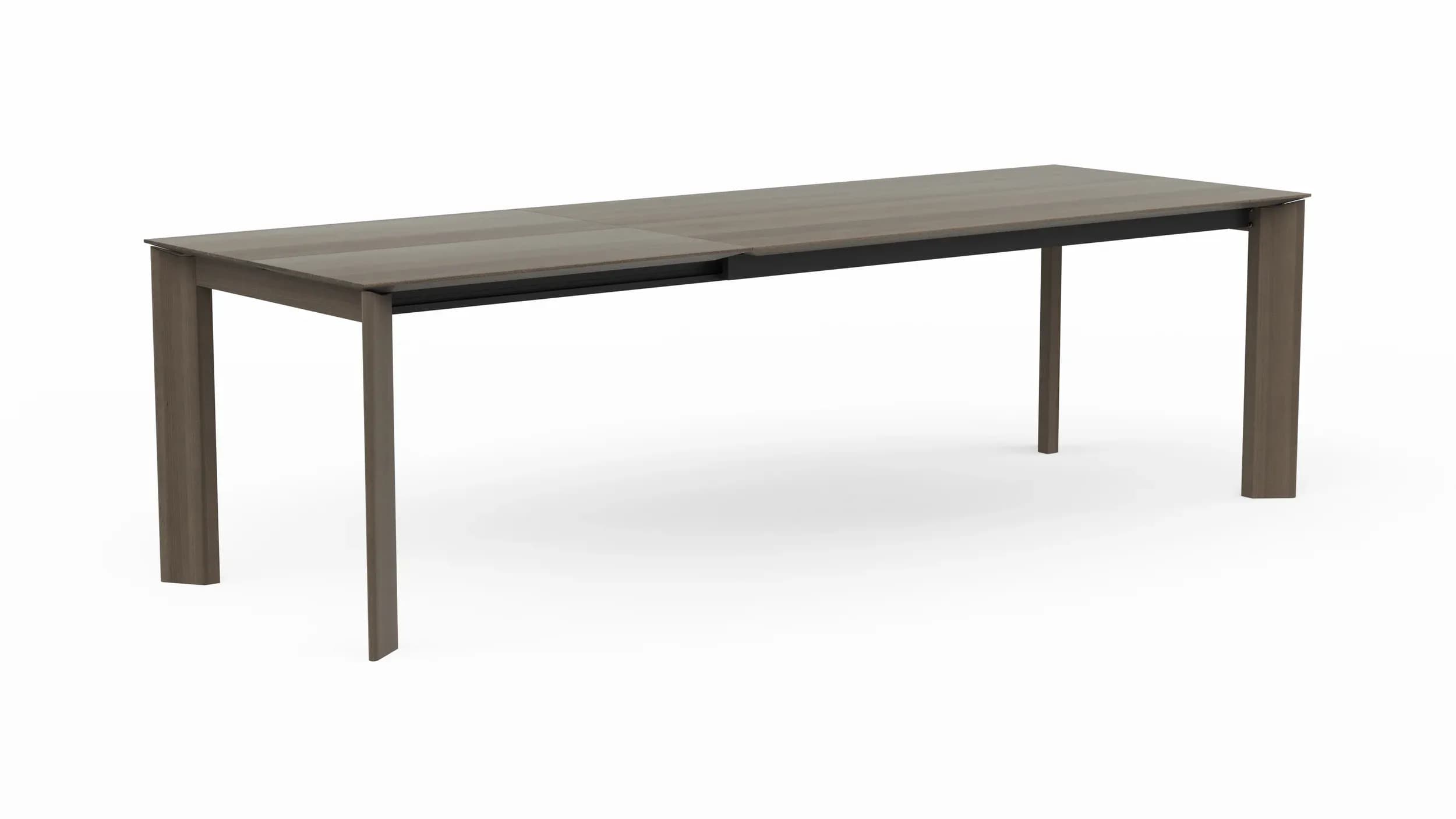 Esstisch Saratoga - ausziehbar, LB ca. 180x95 cm, Buche massiv, silbergrau geölt