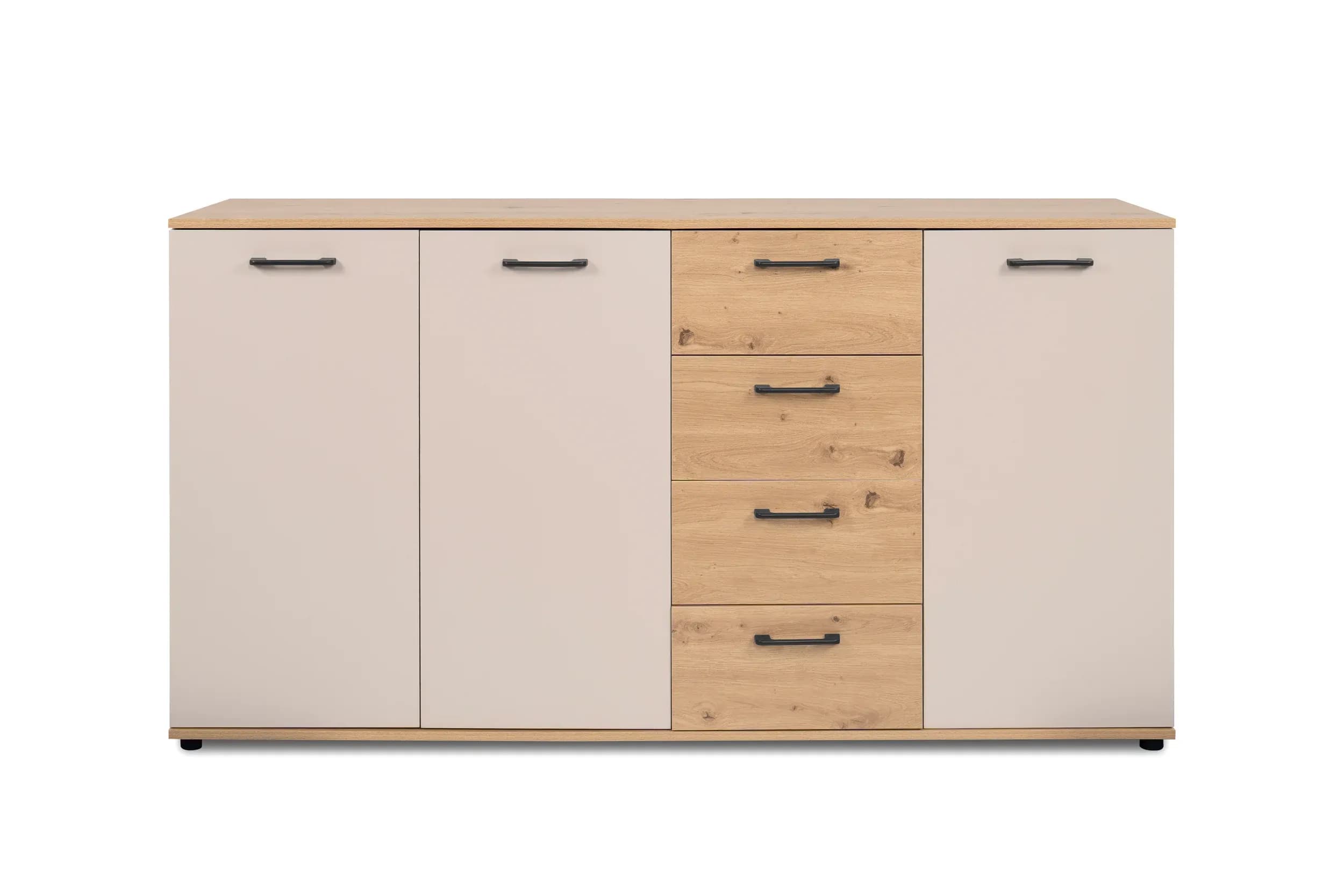 Sideboard- B ca. 160 cm, Eiche Dekor, Beige