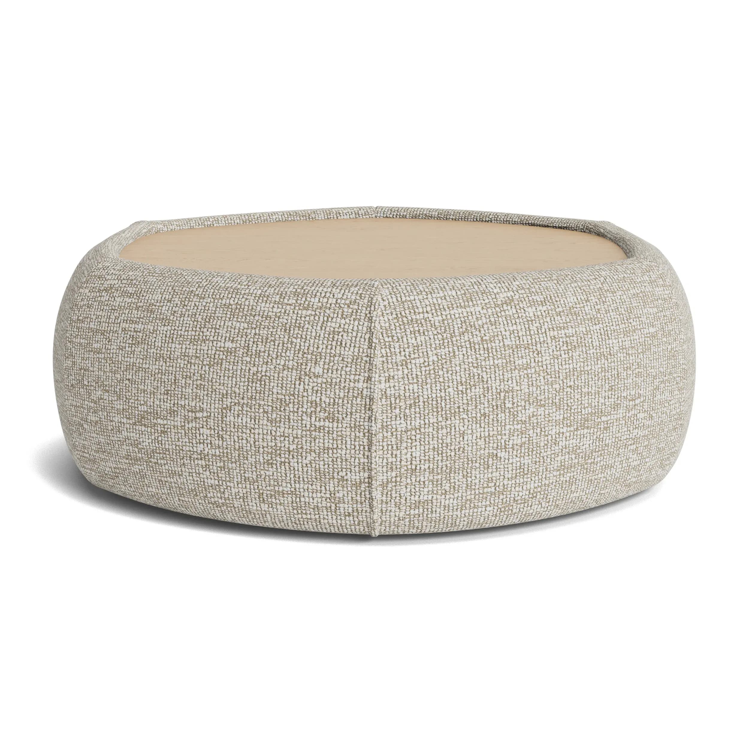 Hocker Serava/Honey - Large, mit Platte, Stoff, Sand