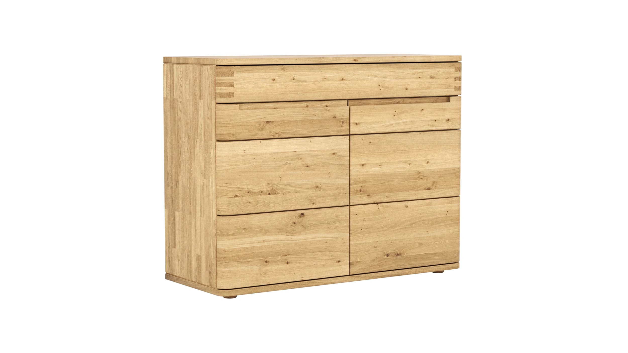 Sideboard Cartago Soft - Wildeiche massiv, bianco geölt